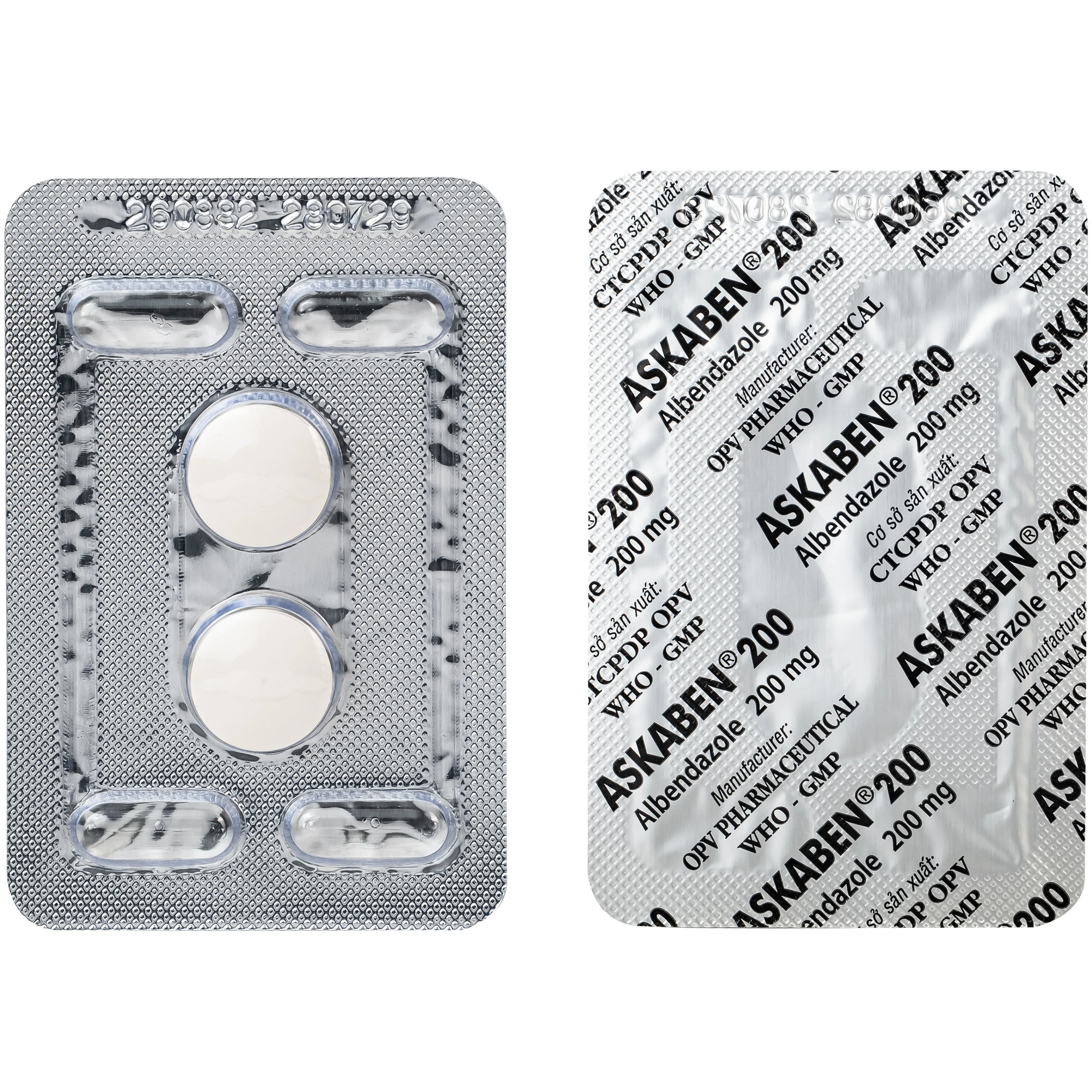 Thuốc Askaben 200mg OPV điều trị nhiễm ấu trùng sán lợn có tổn thương não (1 vỉ x 2 viên) 5