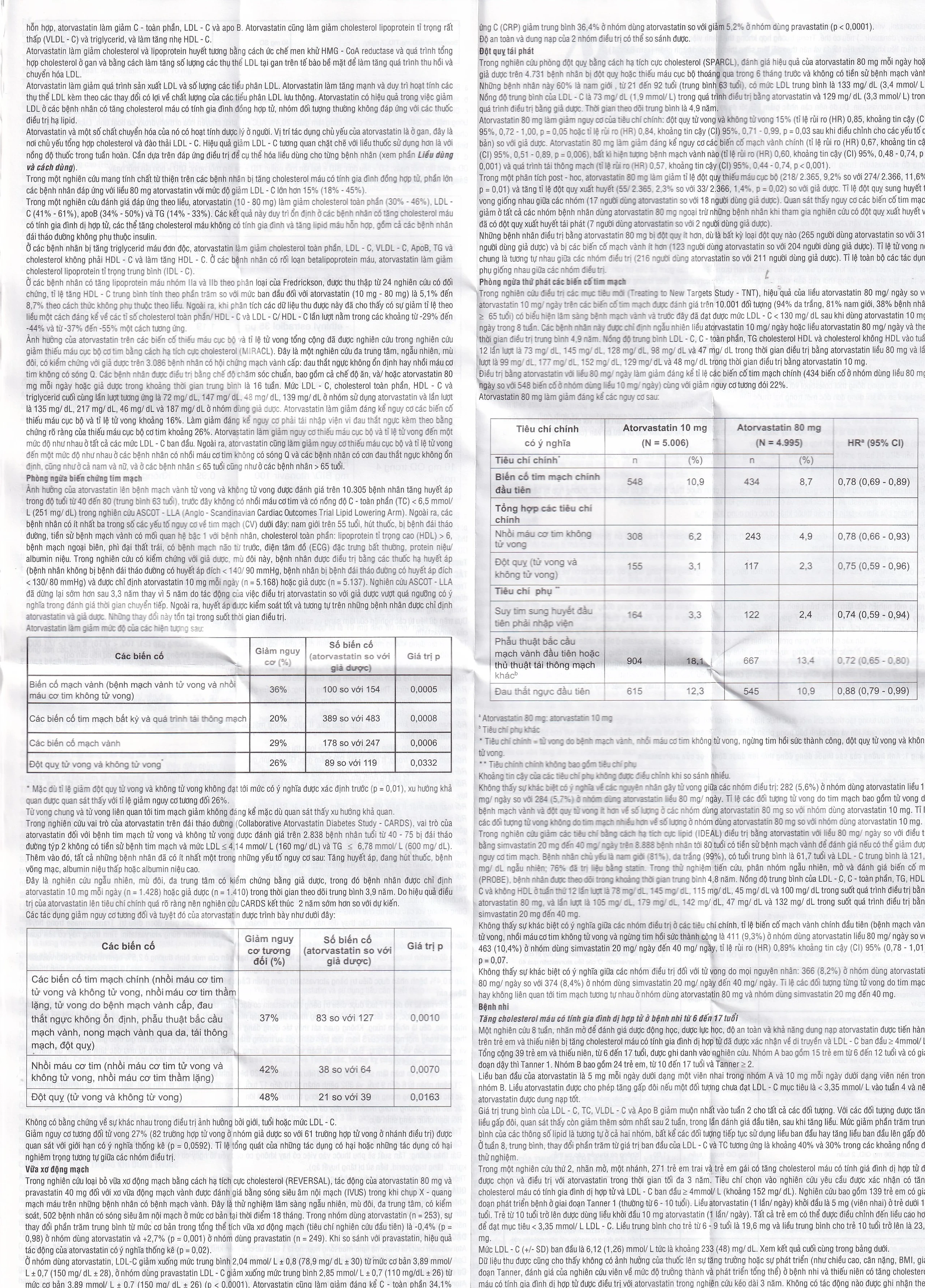 Thuốc Atorlip 10mg DHG điều trị tăng cholesterol toàn phần, tăng LDL-cholesterol (3 vỉ x 10 viên)