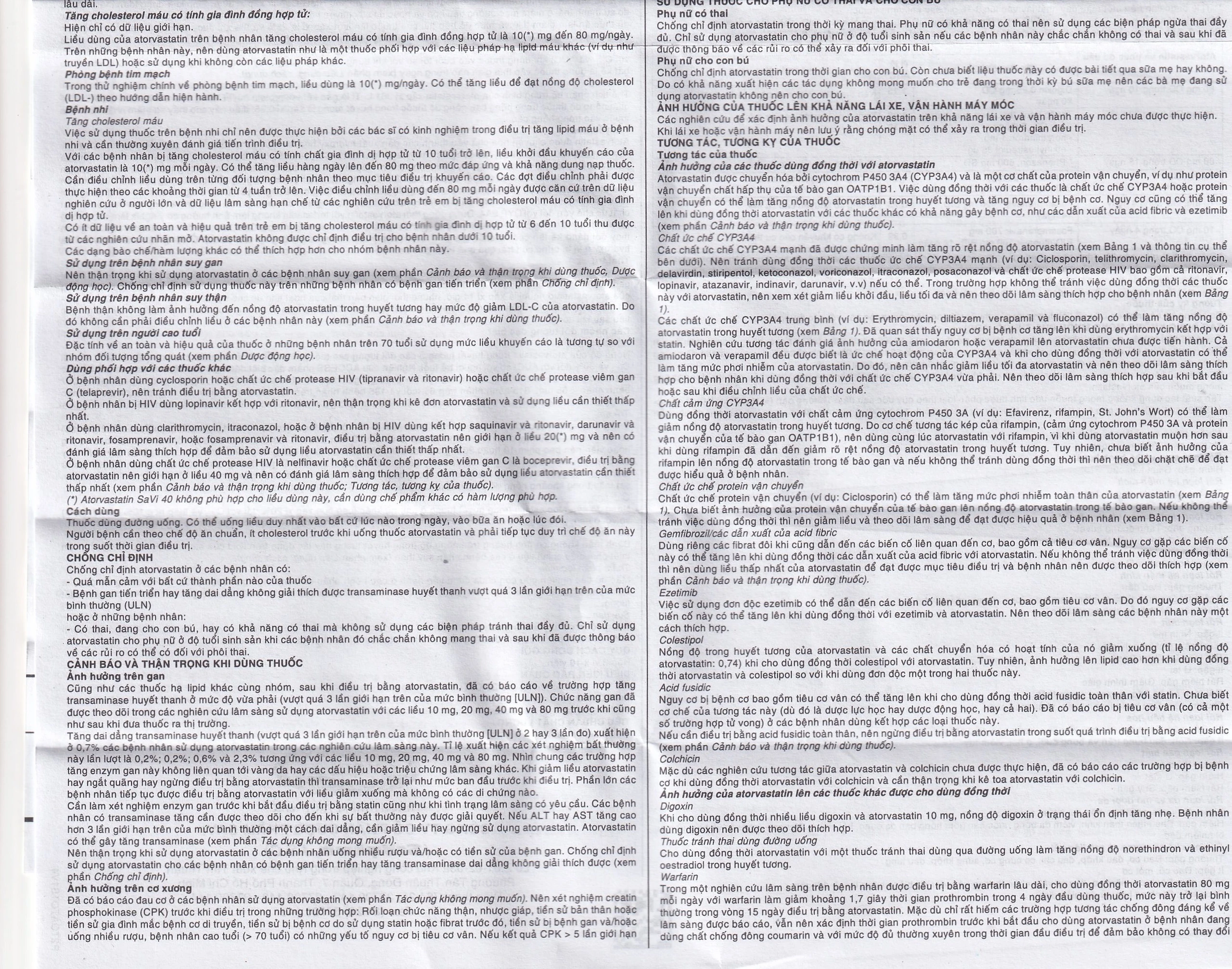 Thuốc Atorvastatin 40mg Savi điều trị rối loạn lipid máu, mỡ máu, cholesterol máu cao (3 vỉ x 10 viên)