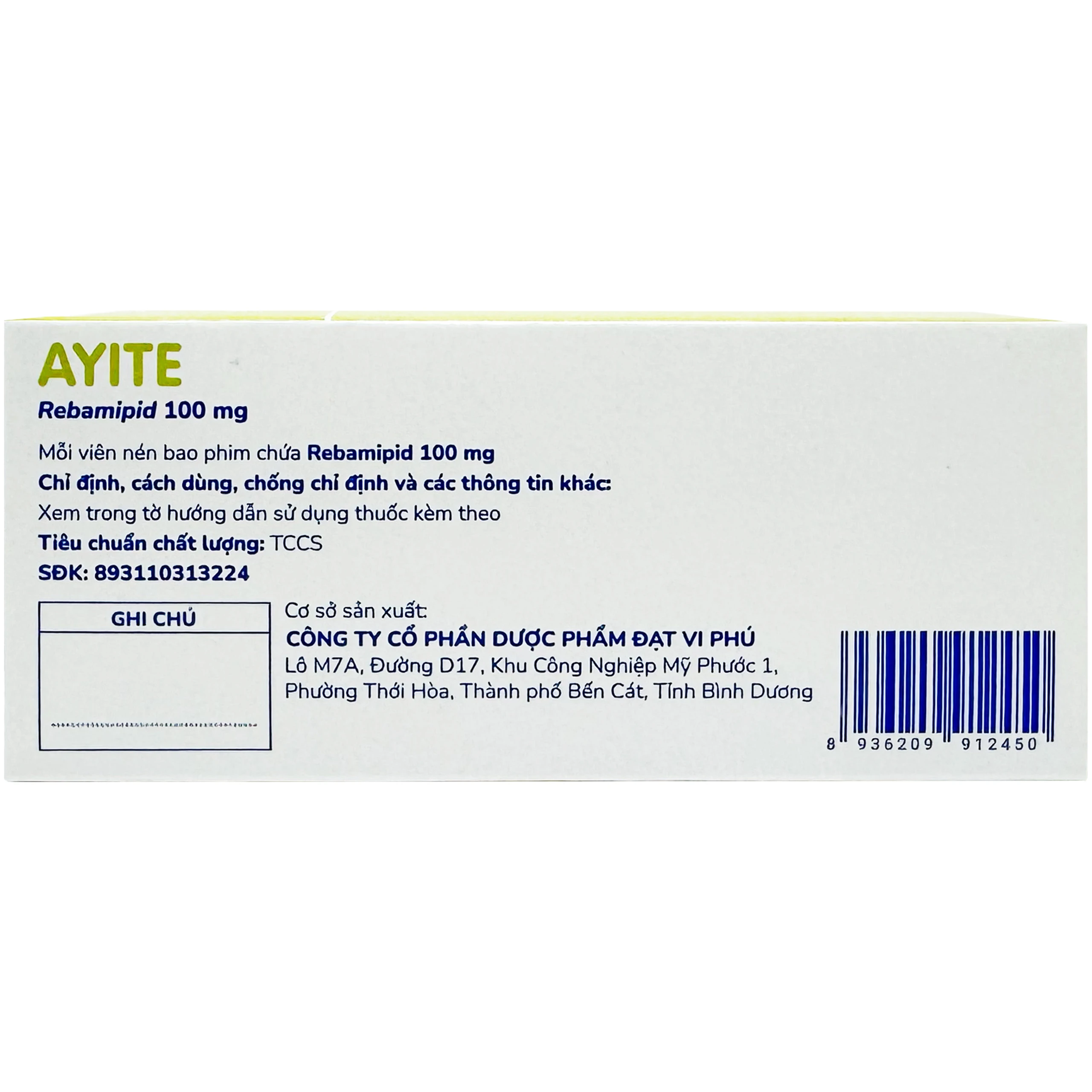 Thuốc Ayite 100mg Davipharm điều trị loét dạ dày (6 vỉ x 10 viên) 3