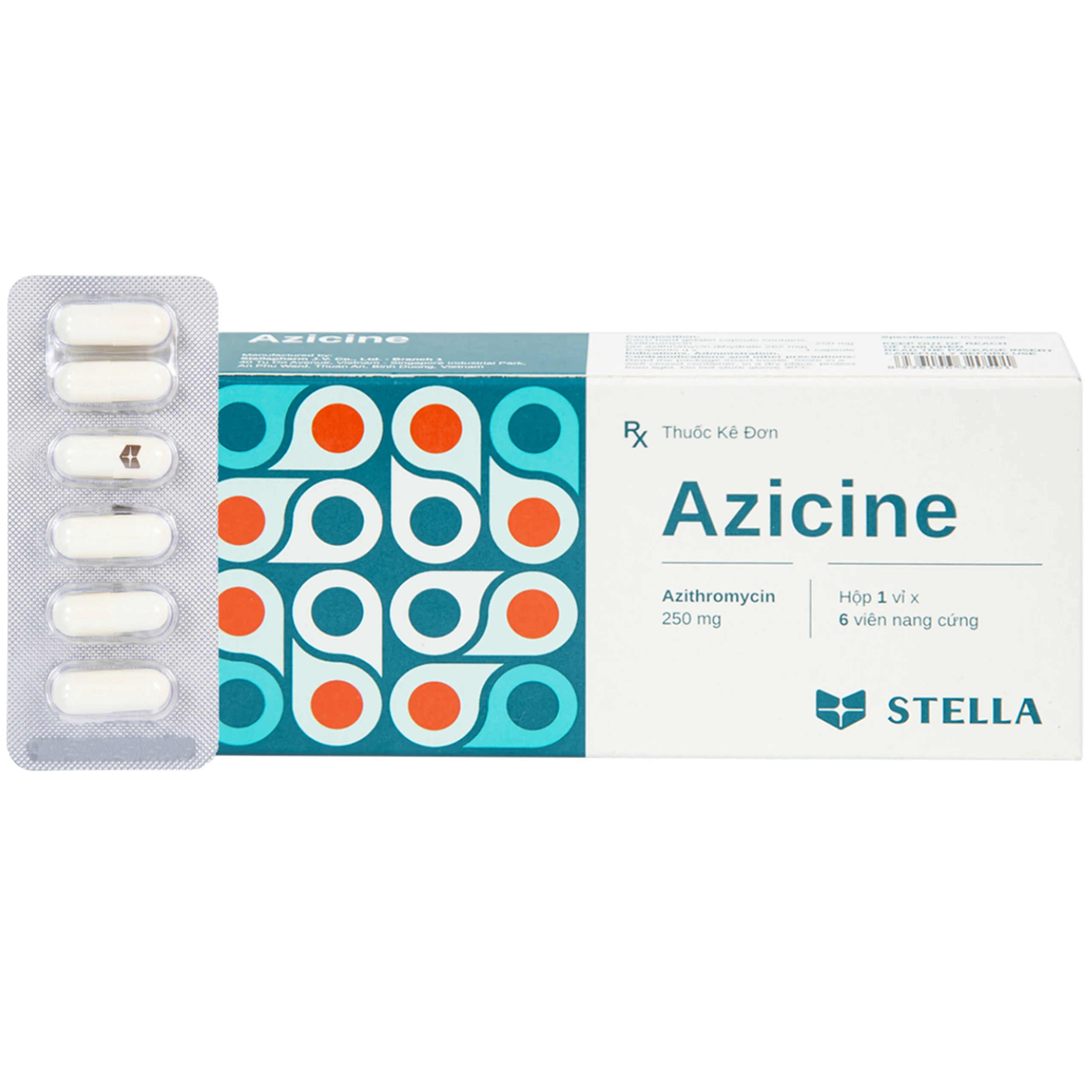 Thuốc Azicine 250mg Stella điều trị nhiễm khuẩn (1 vỉ x 6 viên) 2