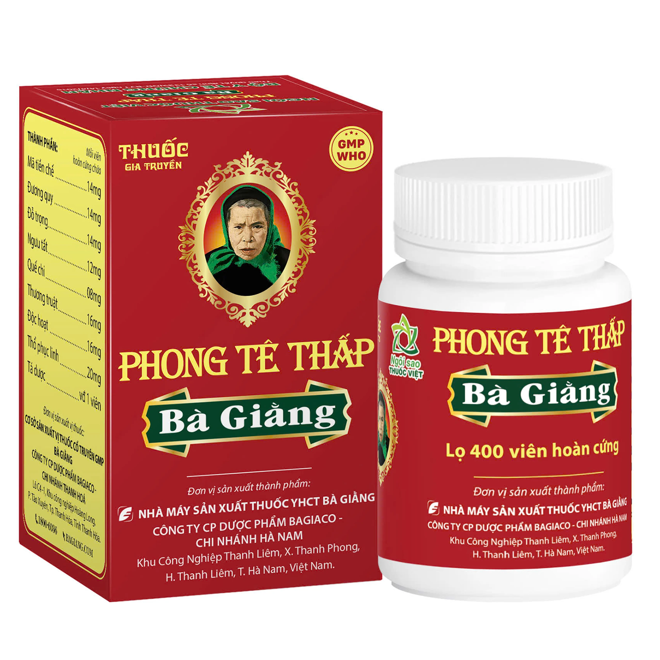 Thuốc Phong Tê Thấp Bà Giằng điều trị đau vai gáy, đau thần kinh tọa (400 viên)