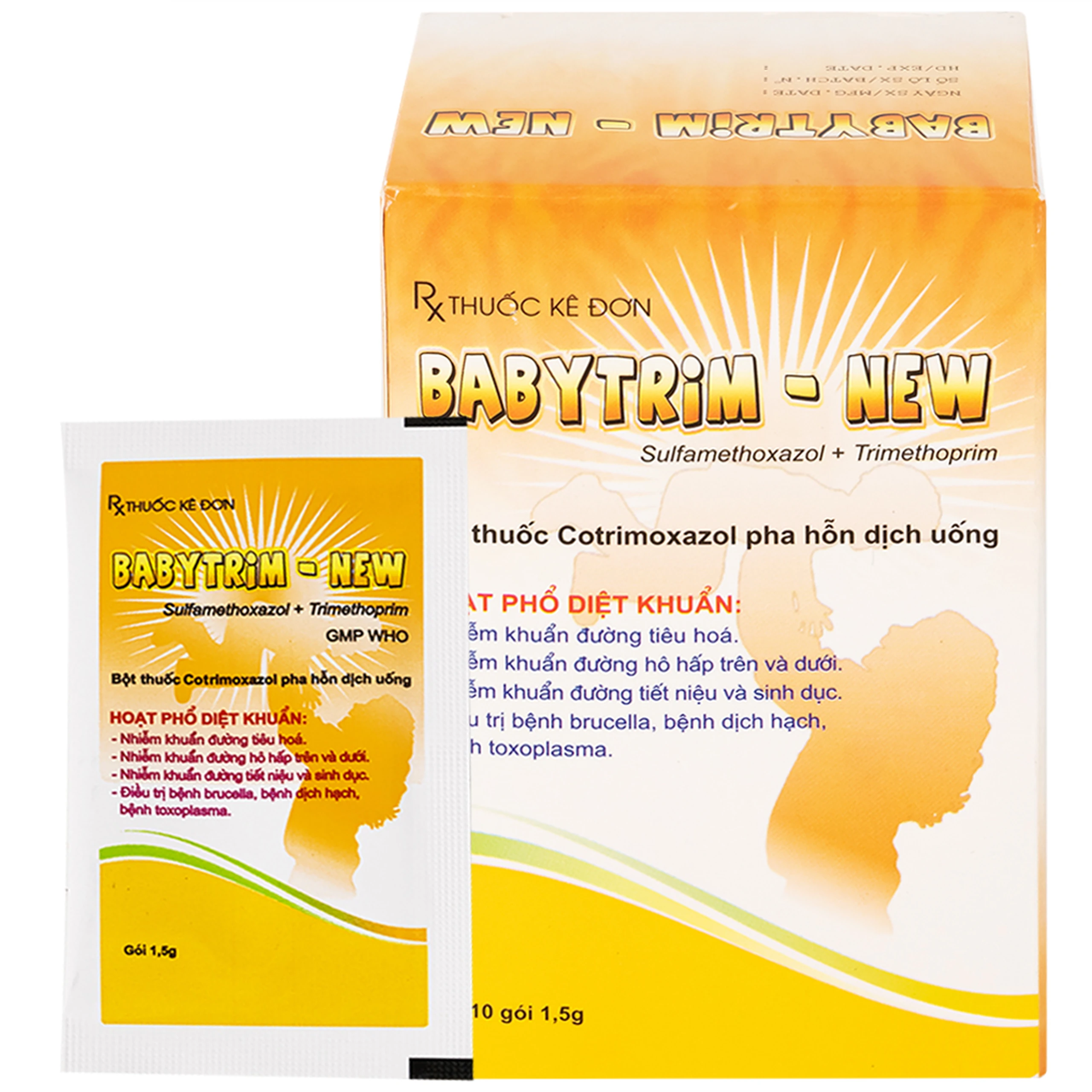 Bột uống Babytrim - New Pharbaco điều trị nhiễm khuẩn (10 gói x 1.5g)
