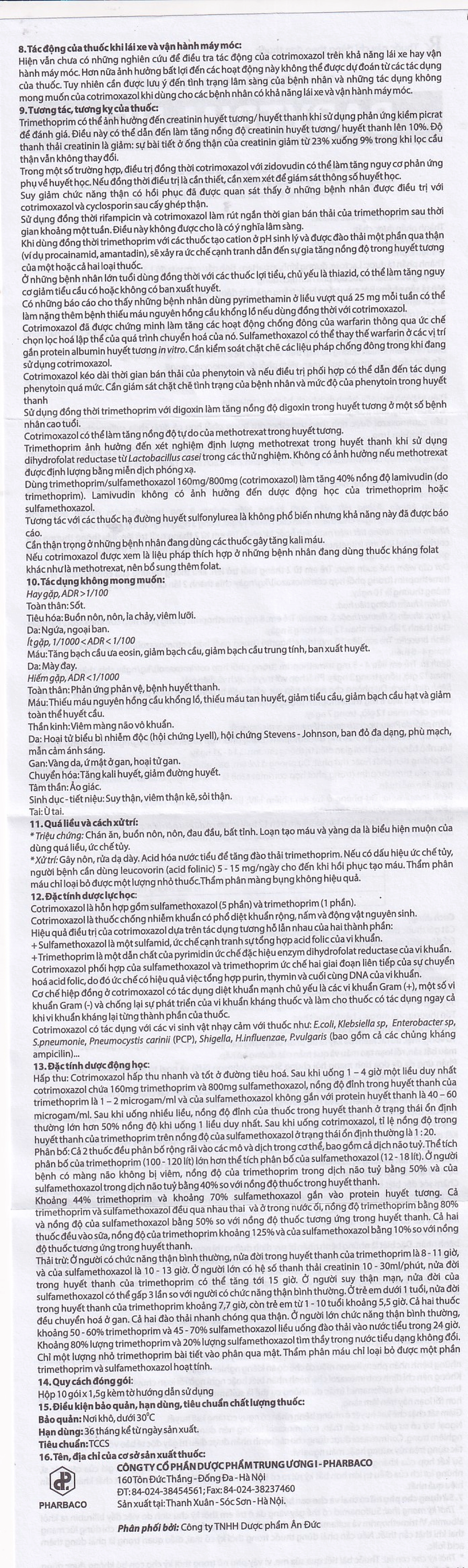 Bột uống Babytrim - New Pharbaco điều trị nhiễm khuẩn (10 gói x 1.5g)