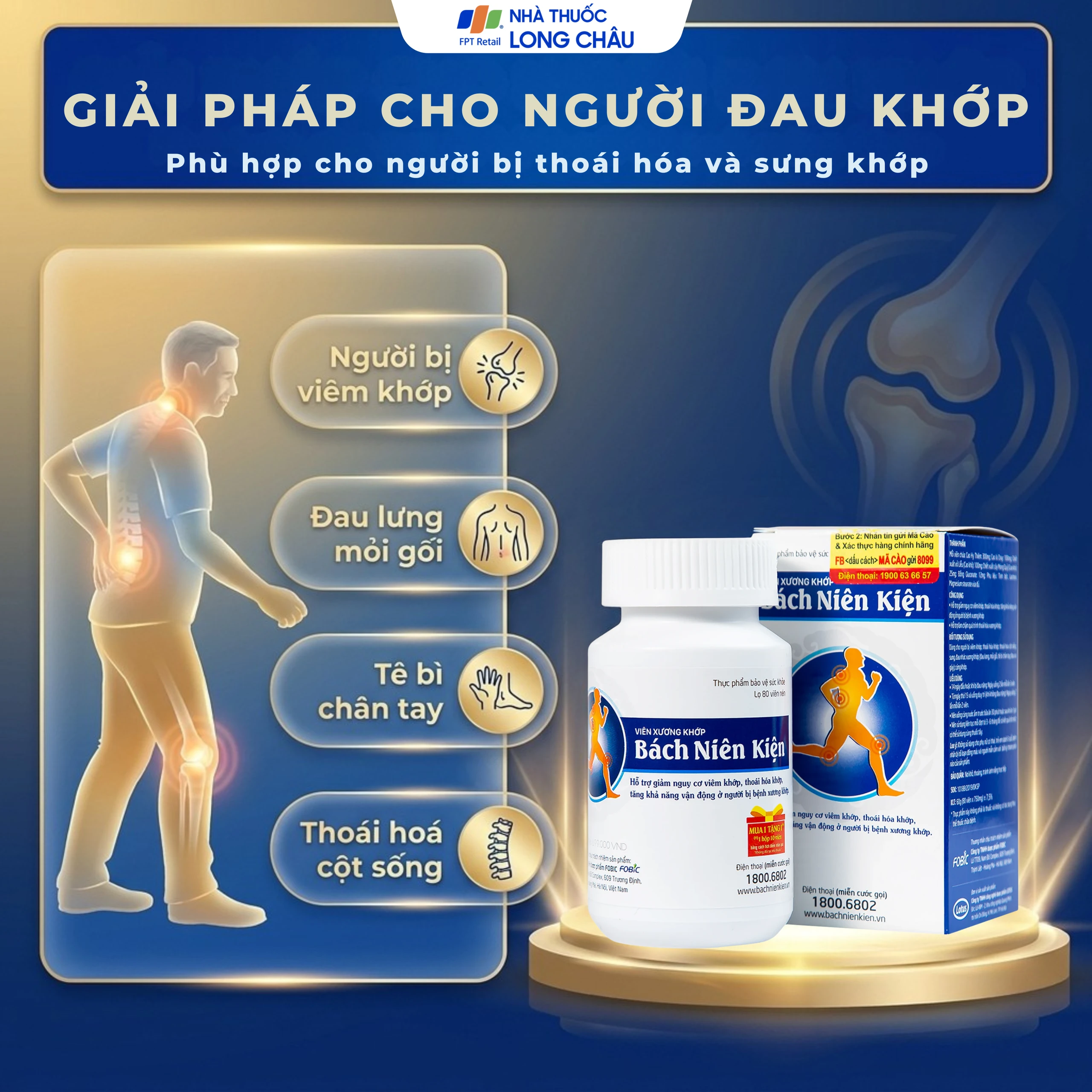 Viên hỗ trợ giảm nguy cơ viêm khớp Bách Niên Kiện Fobic (80 viên) 4