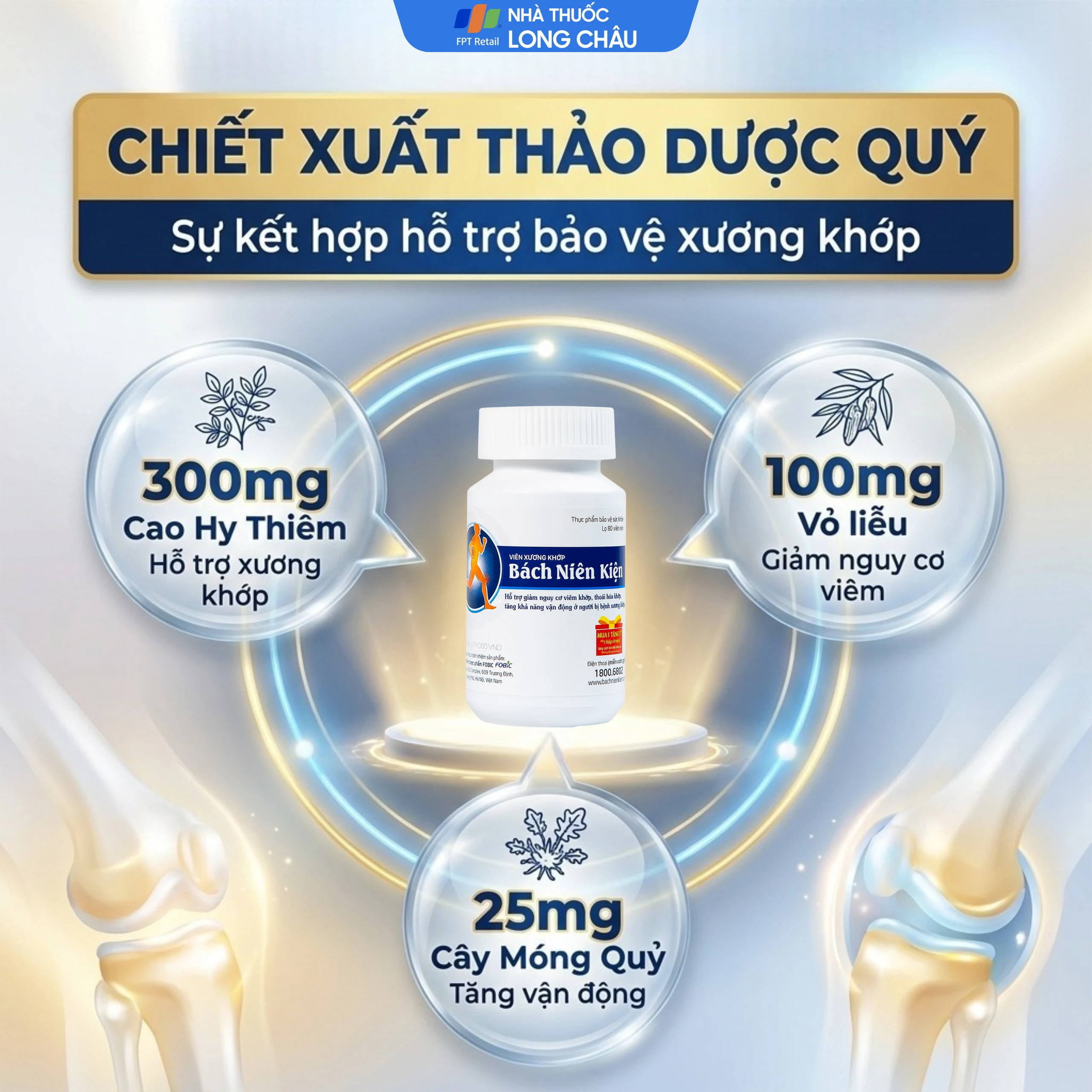 Viên hỗ trợ giảm nguy cơ viêm khớp Bách Niên Kiện Fobic (80 viên) 3