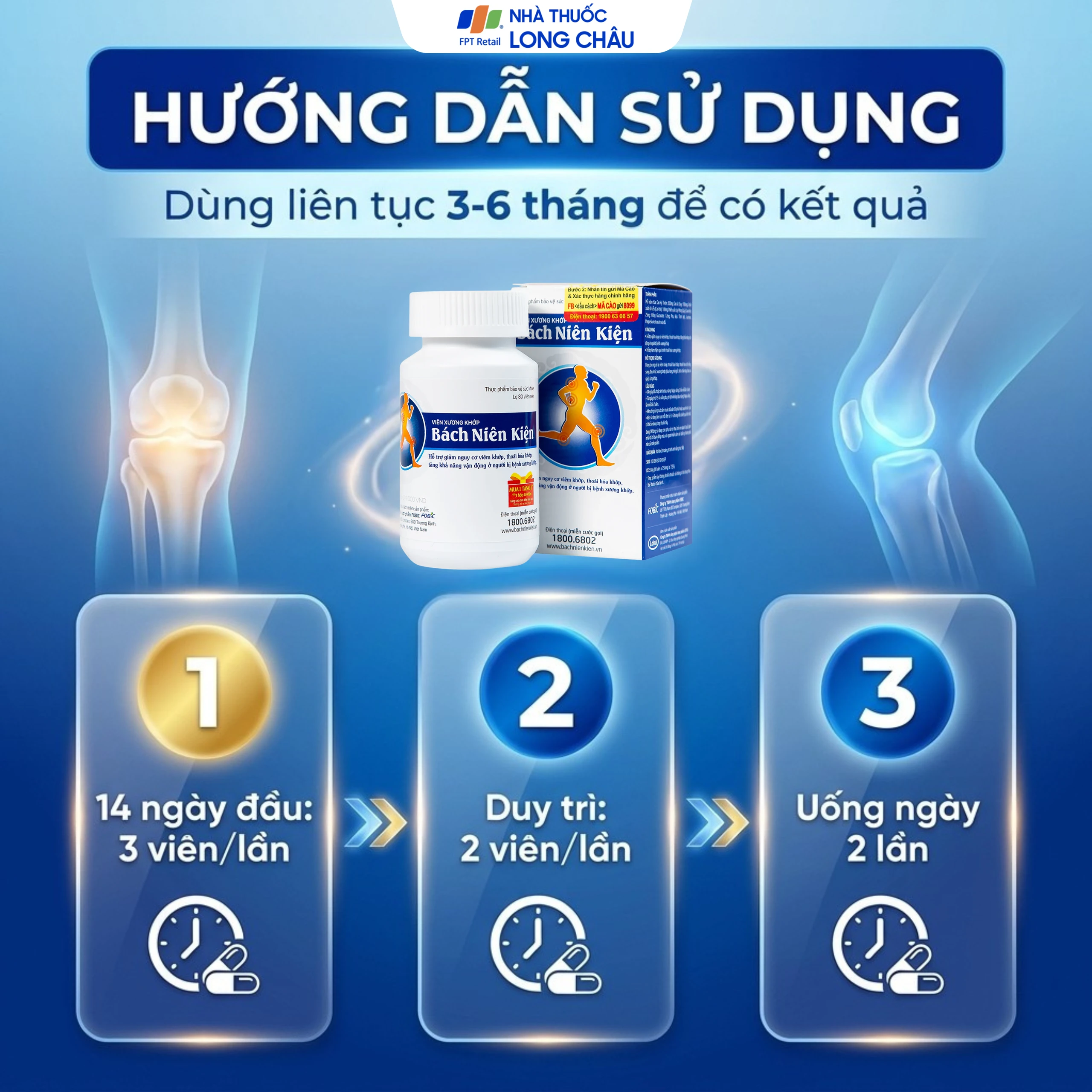 Viên hỗ trợ giảm nguy cơ viêm khớp Bách Niên Kiện Fobic (80 viên) 5