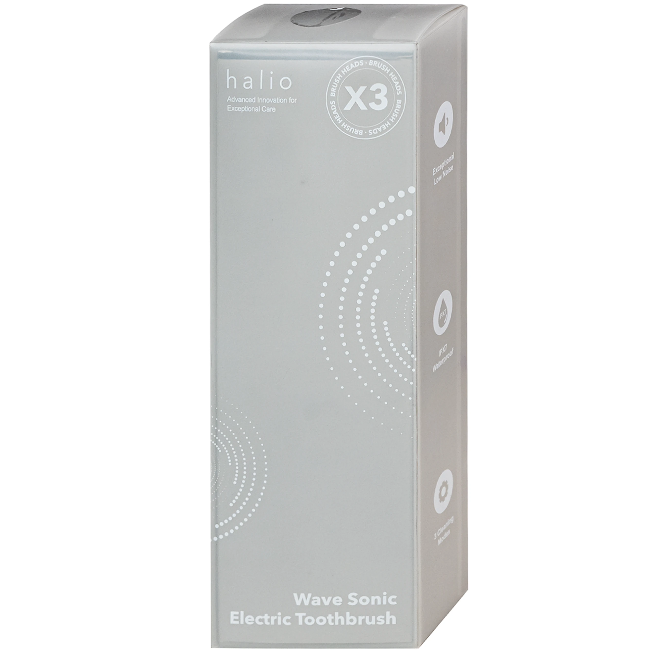 Bàn chải điện công nghệ chuyển động kép halio wave sonic electric toothbrush - silver frost (màu xám) 2