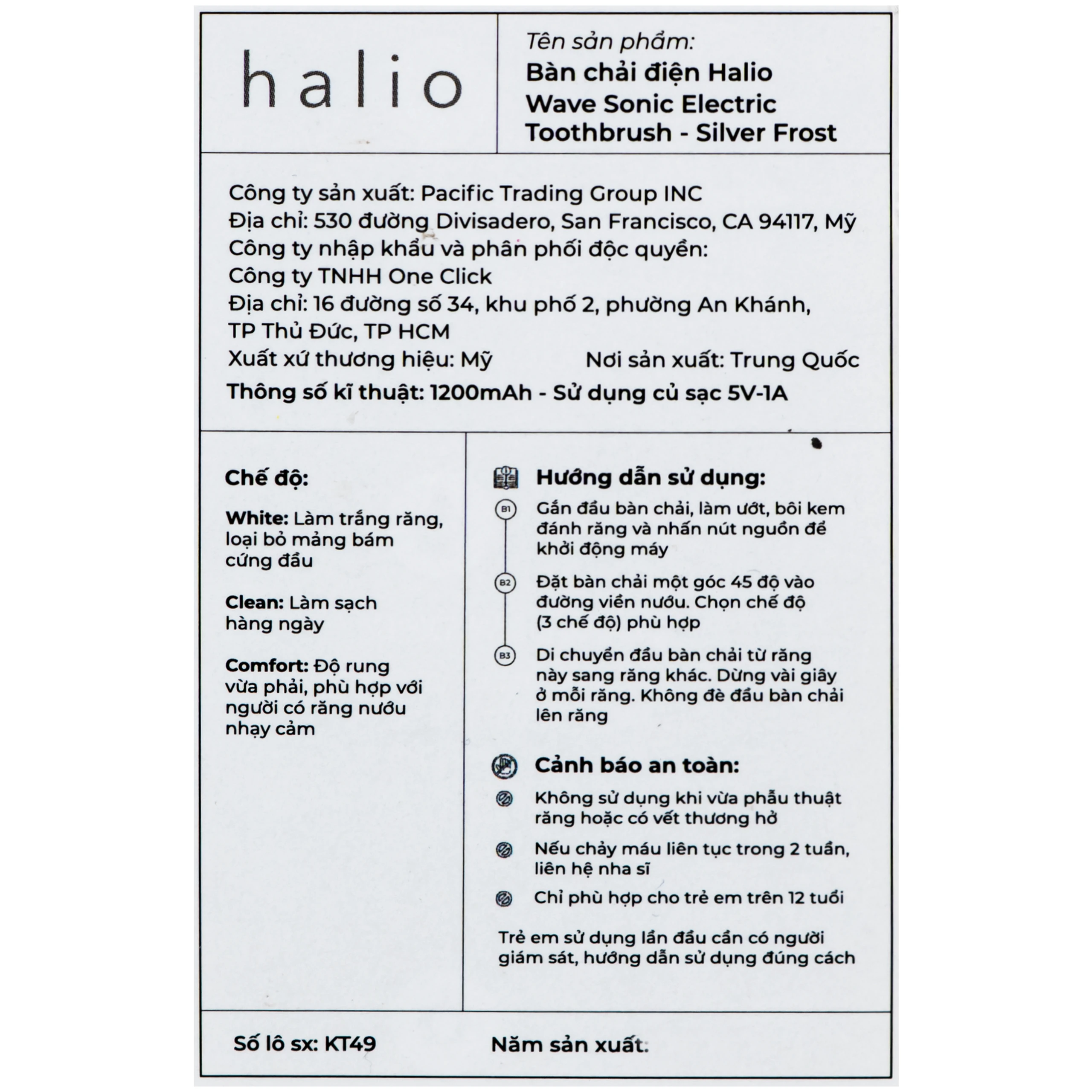 Bàn chải điện công nghệ chuyển động kép halio wave sonic electric toothbrush - silver frost (màu xám) 7