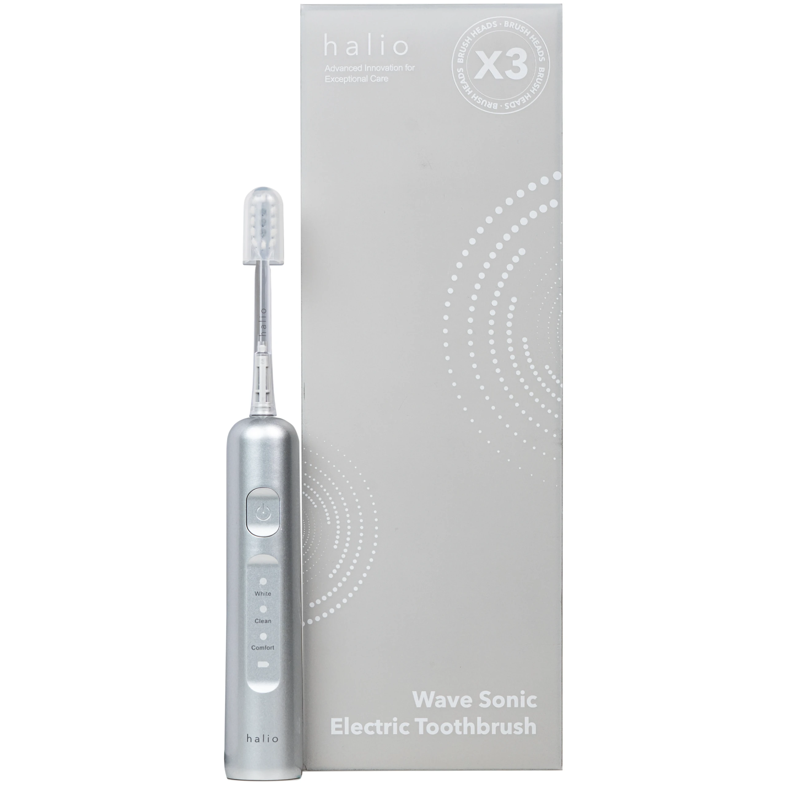 Bàn chải điện công nghệ chuyển động kép halio wave sonic electric toothbrush - silver frost (màu xám) 1