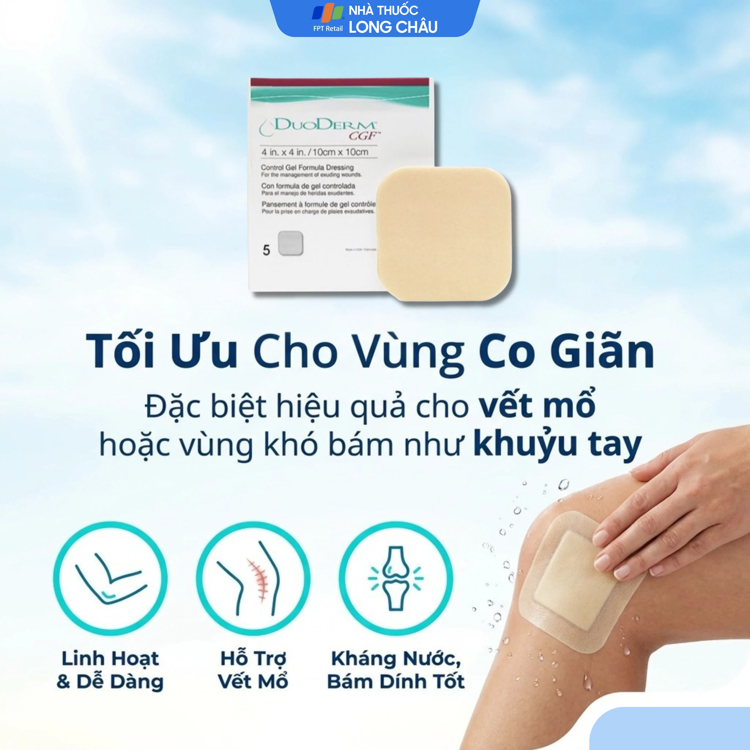 Băng dán vết thương Duoderm CGF 10x10cm (5 miếng) 7