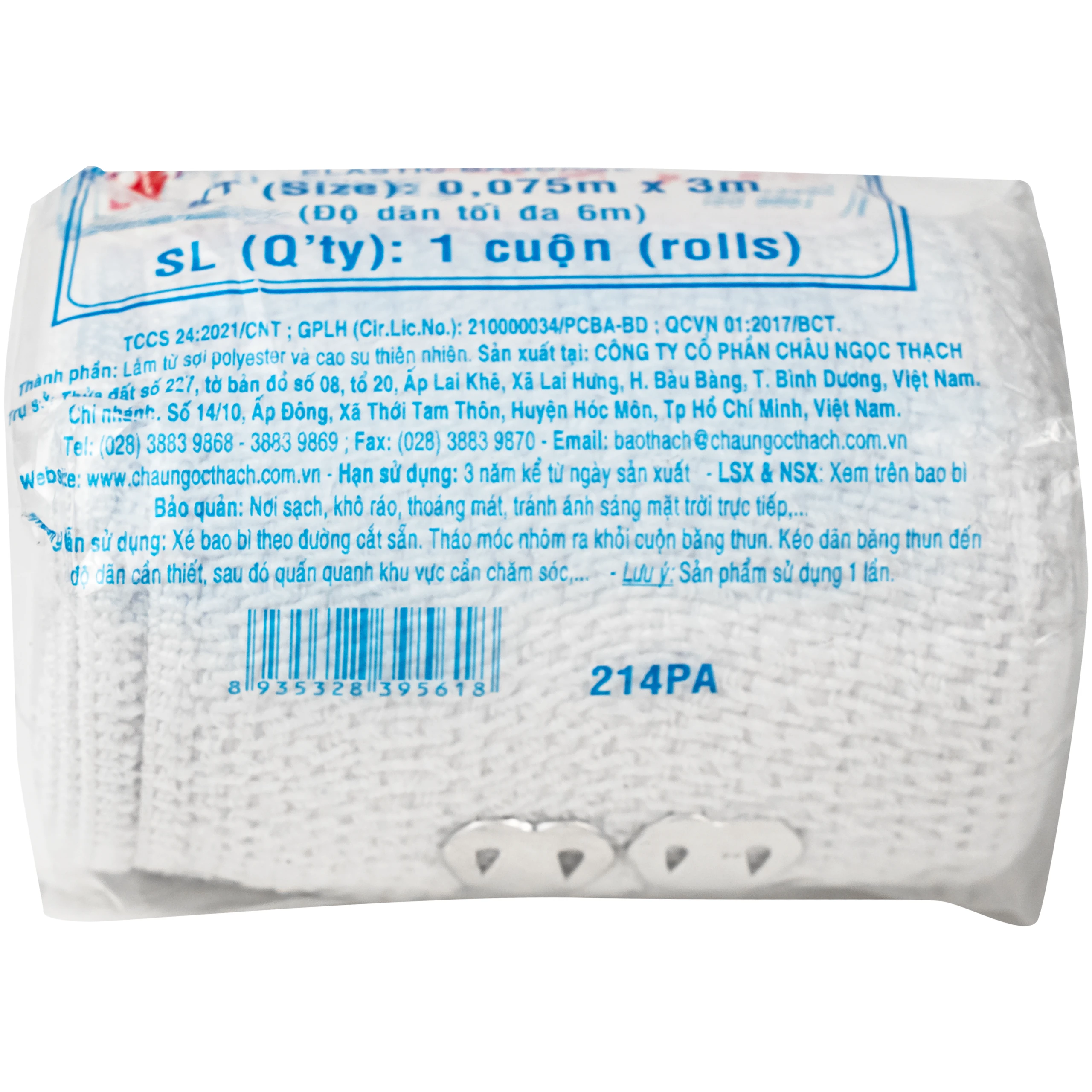 Băng thun Bảo Thạch 0.075 x 3m (10 cuộn) hỗ trợ băng vết thương 6