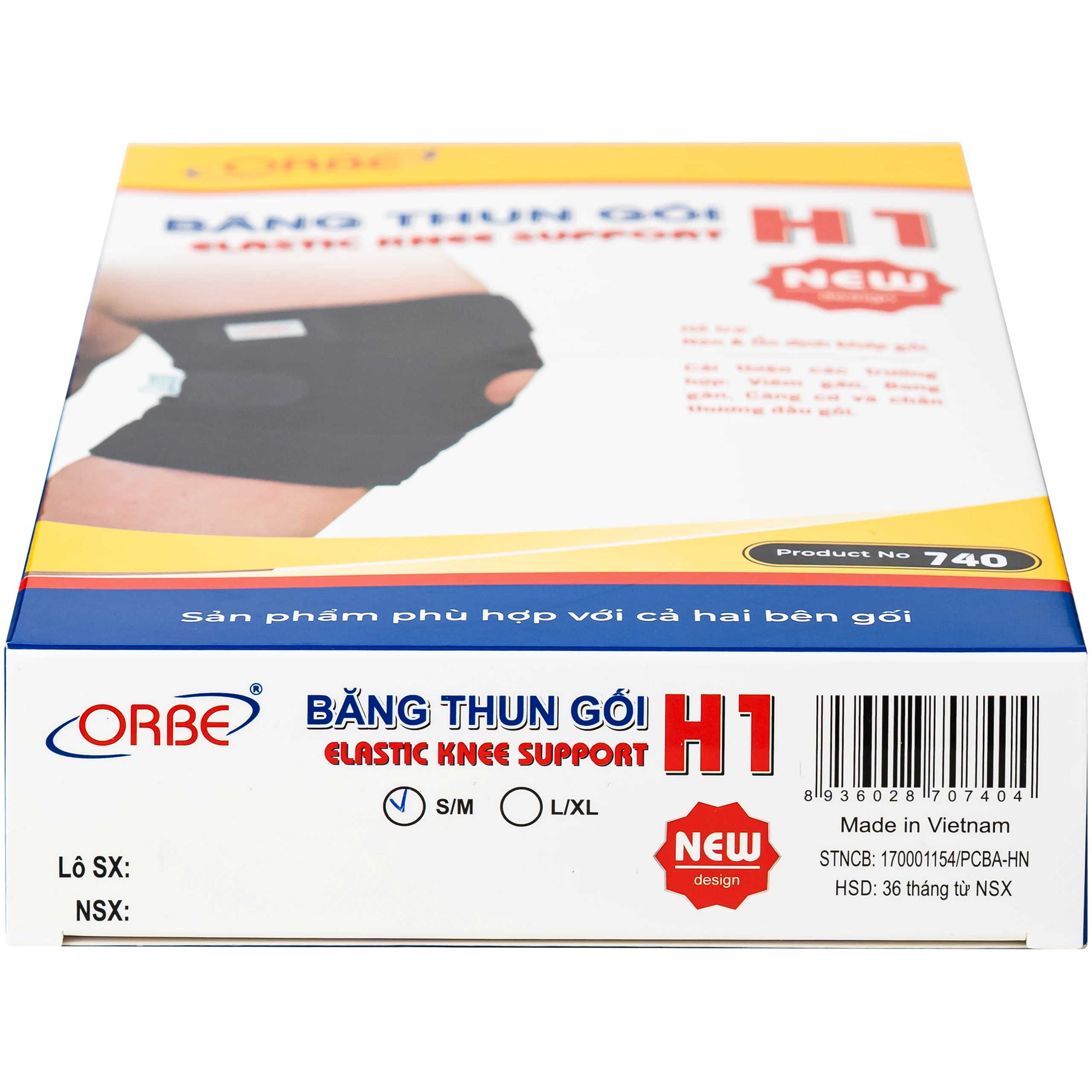 Băng thun gối Orbe h1 màu đen size s/m hỗ trợ vận động khi chơi thể thao 9