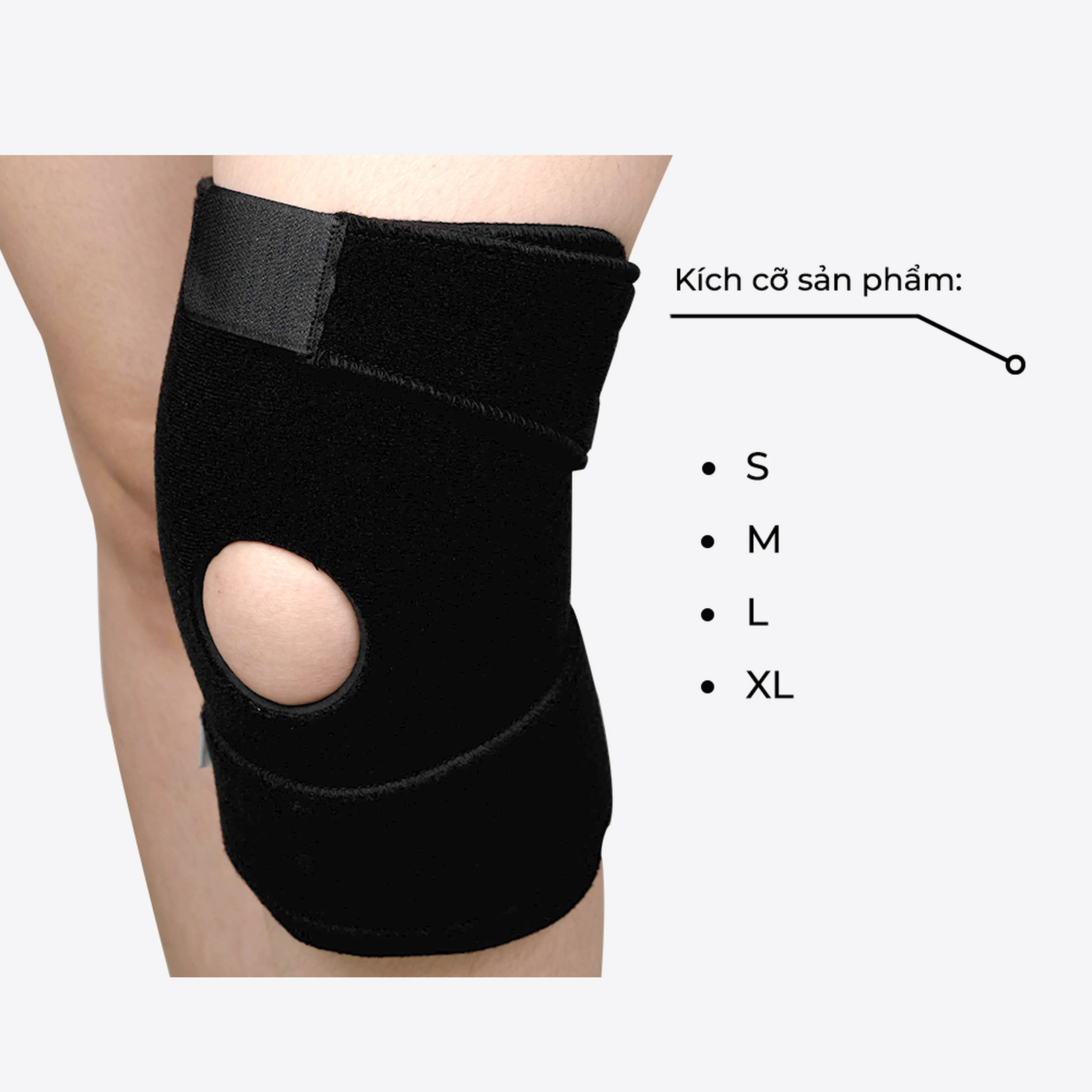 Băng thun gối Orbe h1 màu đen size s/m hỗ trợ vận động khi chơi thể thao