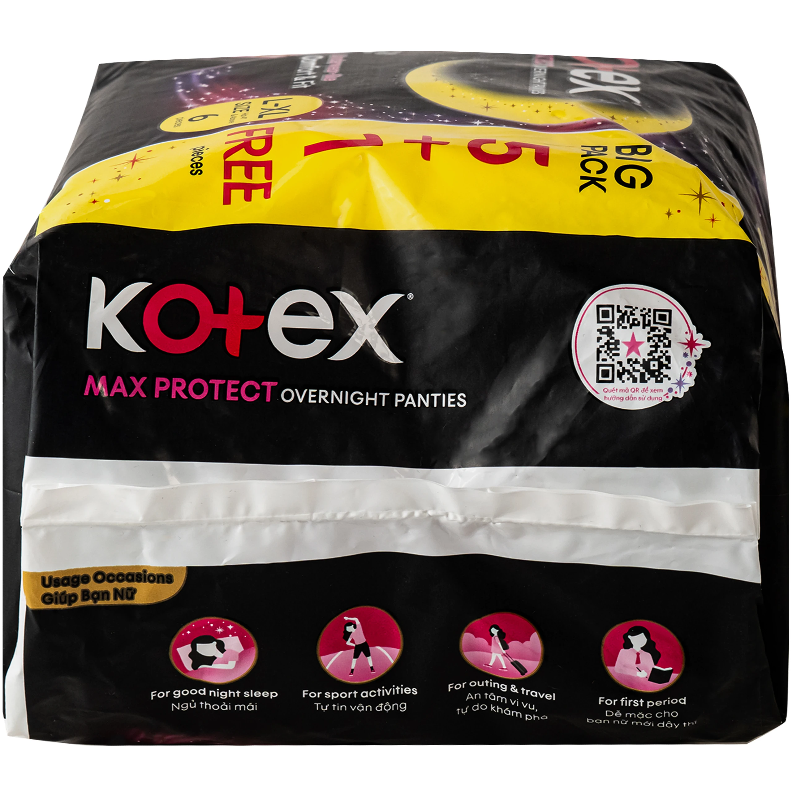 Băng vệ sinh dạng quần Kotex Max Protect size L-XL (5+1) miếng 4