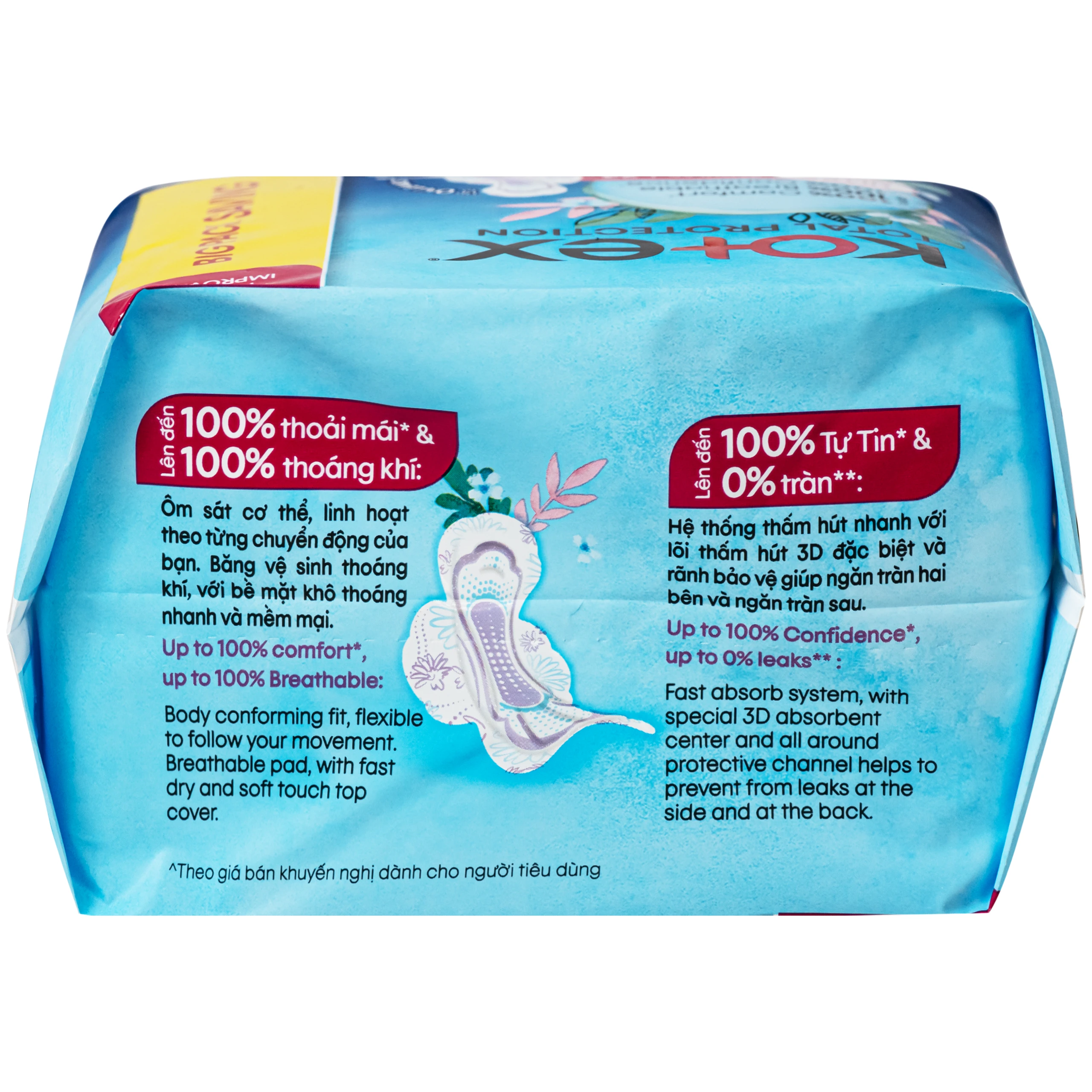 Băng vệ sinh Kotex bảo vệ toàn diện 23cm (Gói 20 miếng) 3