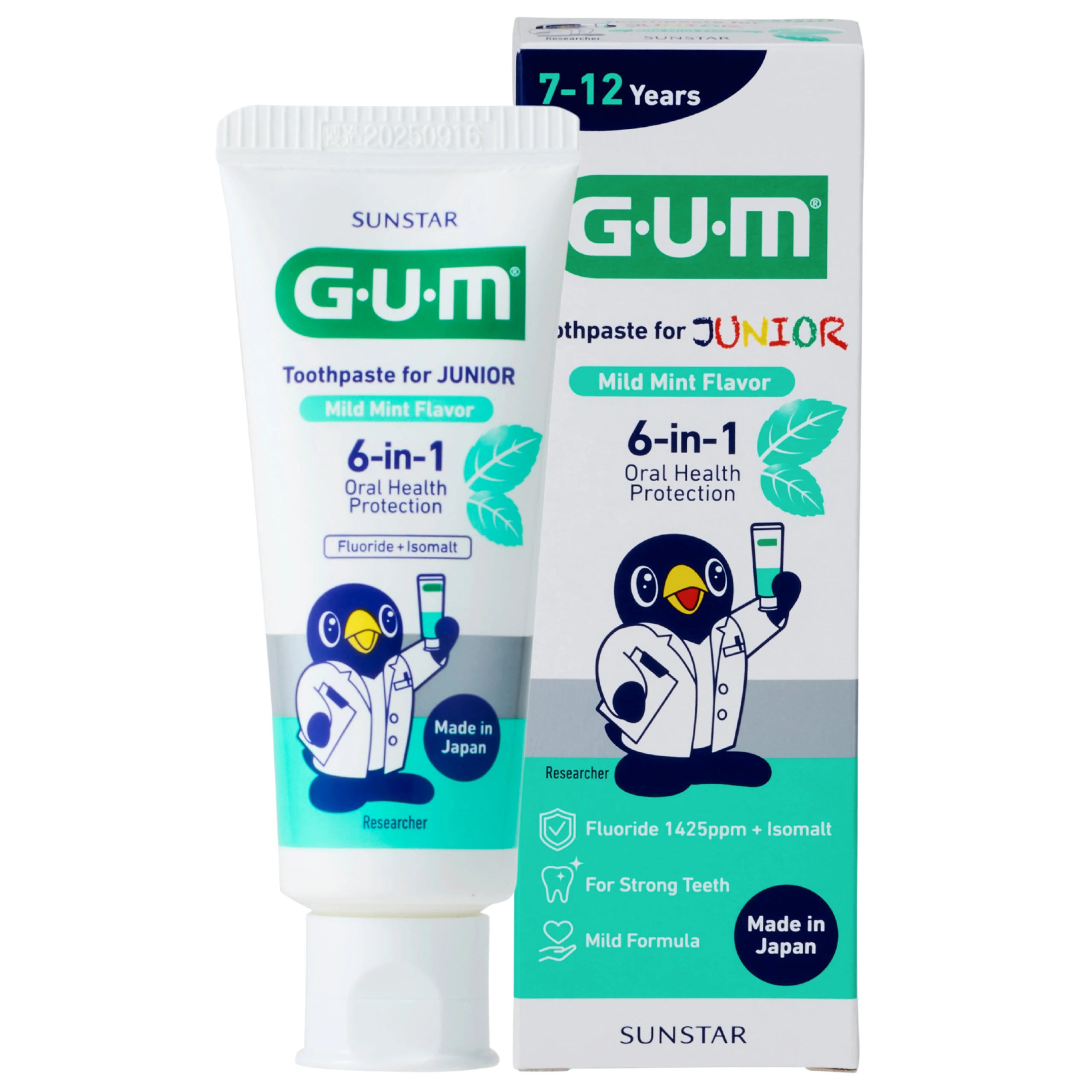 Kem đánh răng Sunstar Gum cho bé 7-12 tuổi, hương bạc hà 70g 1
