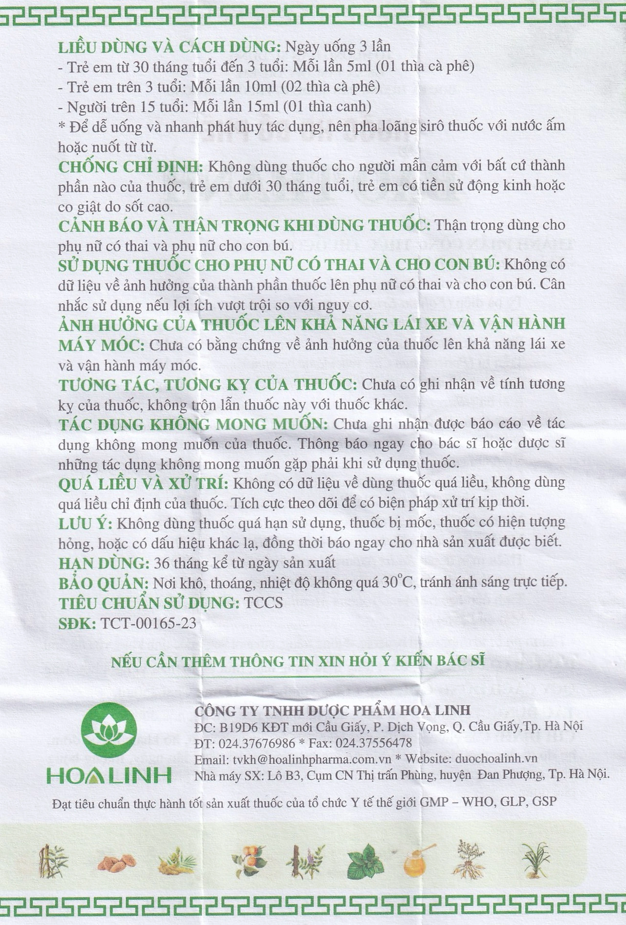 Siro ho Bảo Thanh điều trị các chứng ho, viêm phổi (125ml) 