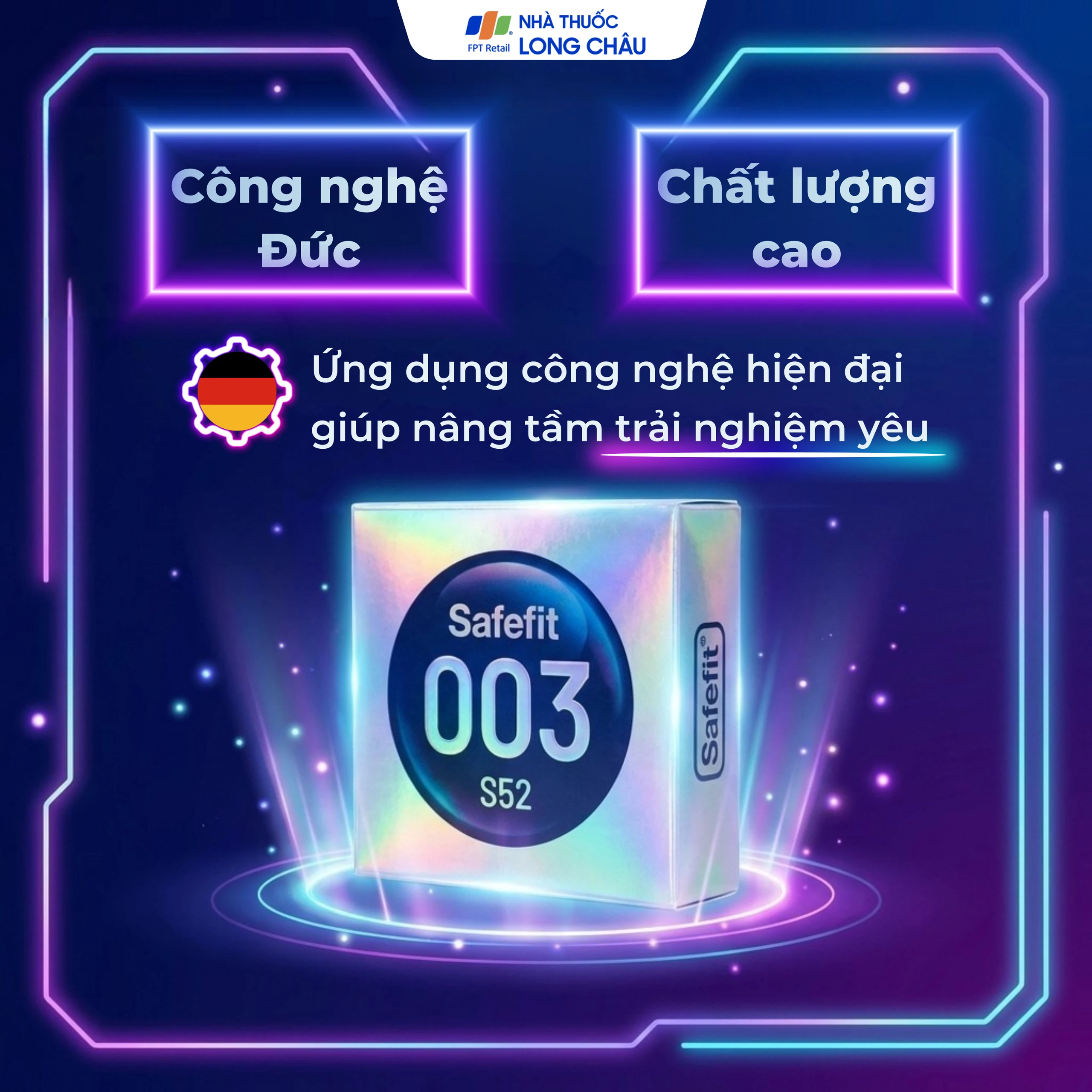 Bao cao su Safefit 003 S52 siêu mỏng, không gây dị ứng, nhiều chất bôi trơn (3 cái)