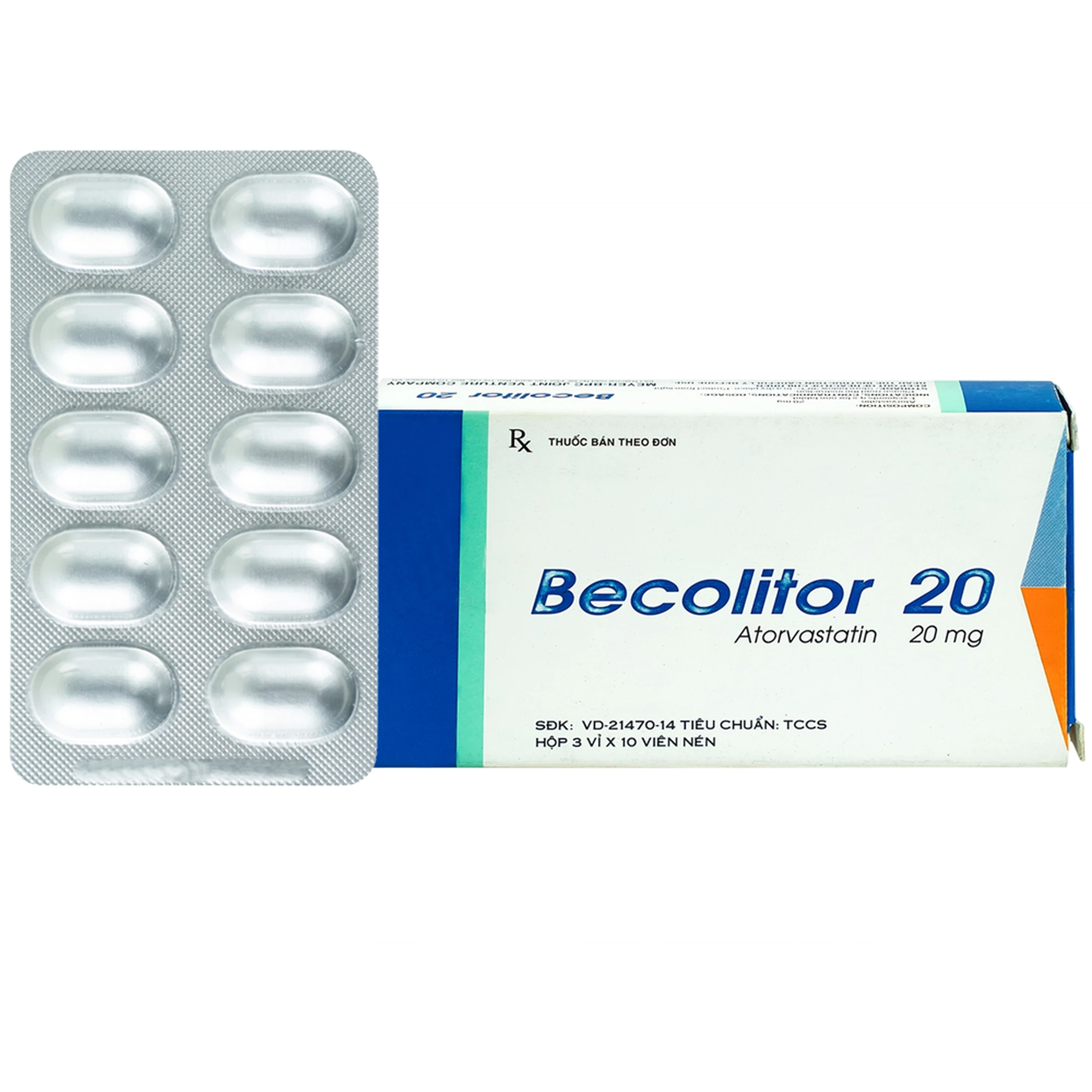 Thuốc Becolitor 20mg Meyer-BPC điều trị tăng cholesterol toàn phần, LDL-cholesterol (30 viên) 1