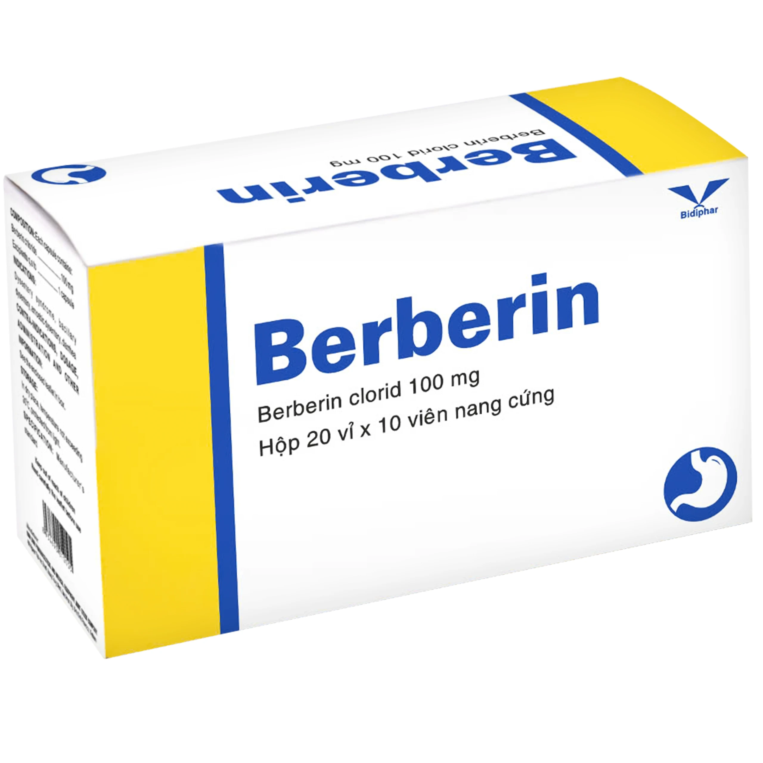 Thuốc Berberin 100mg Bidiphar điều trị tiêu chảy (200 viên)
