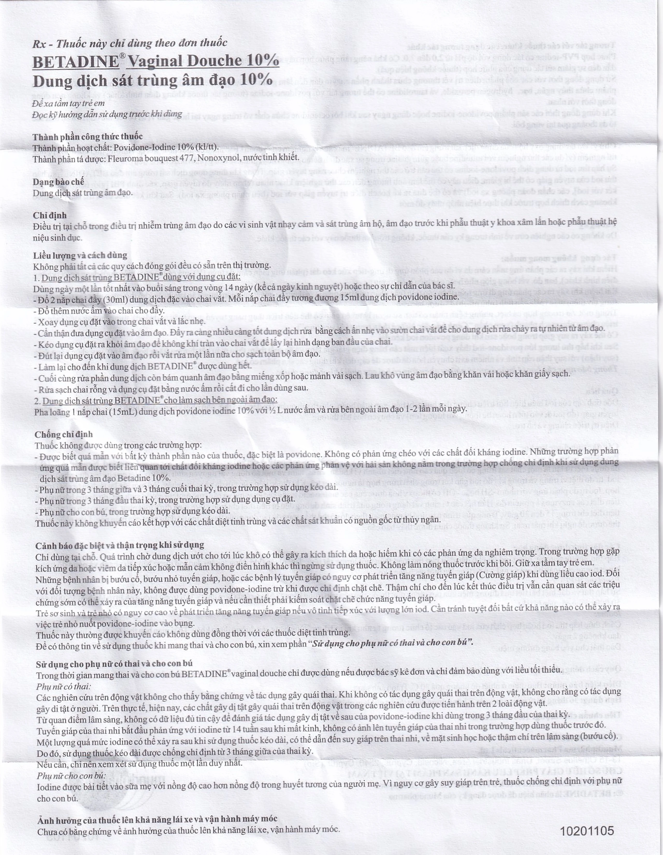 Dung dịch sát trùng âm đạo Betadine điều trị nhiễm trùng âm đạo (125ml)