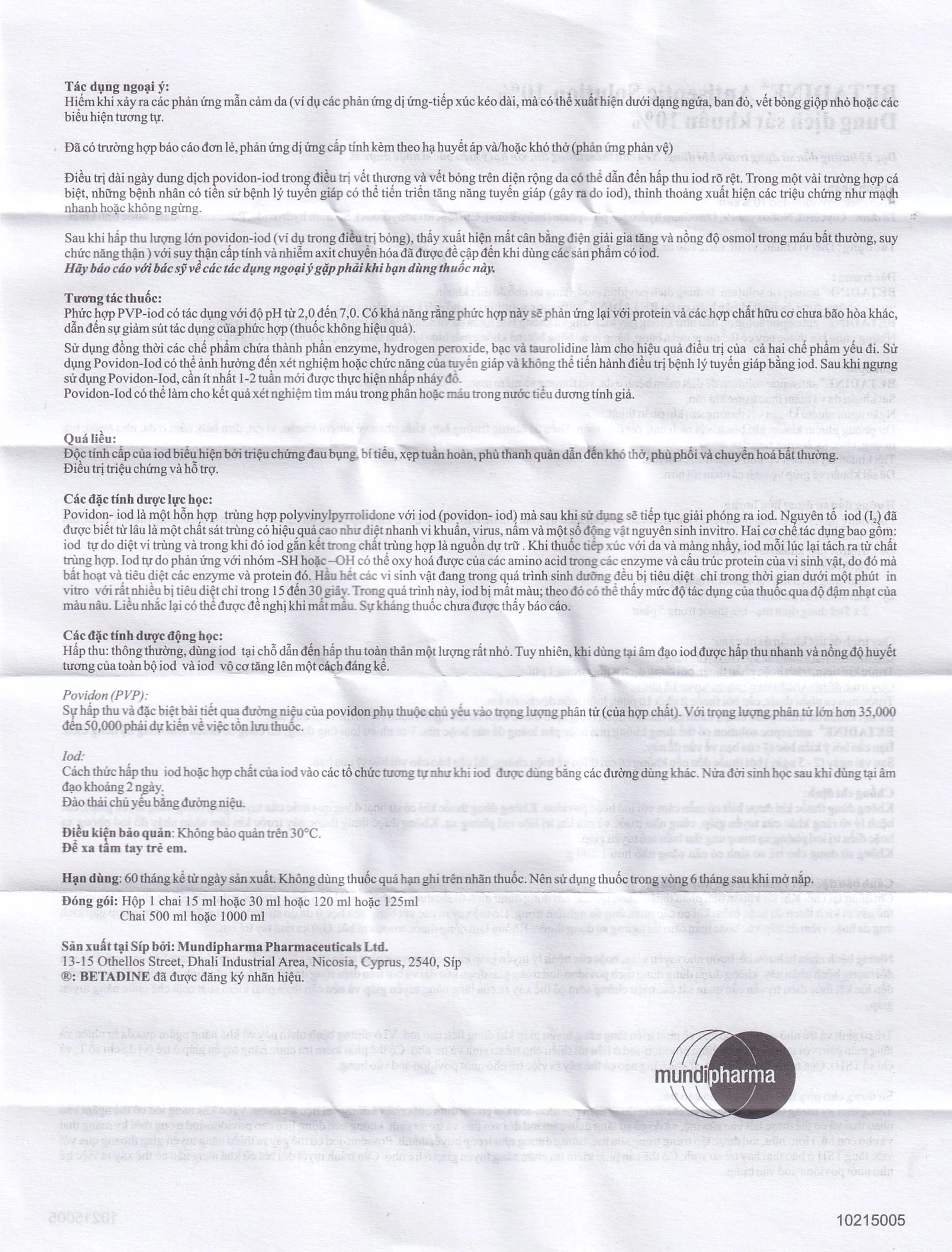 Dung dịch sát khuẩn Betadine Antiseptic Solution hỗ trợ sát khuẩn vết thương (30ml)