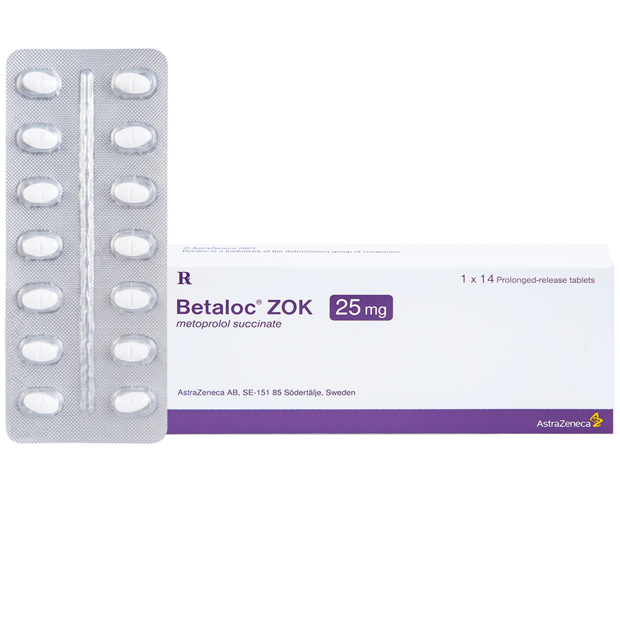 Thuốc Betaloc Zok 25mg AstraZeneca điều trị tăng huyết áp (1 vỉ x 14 viên) 1