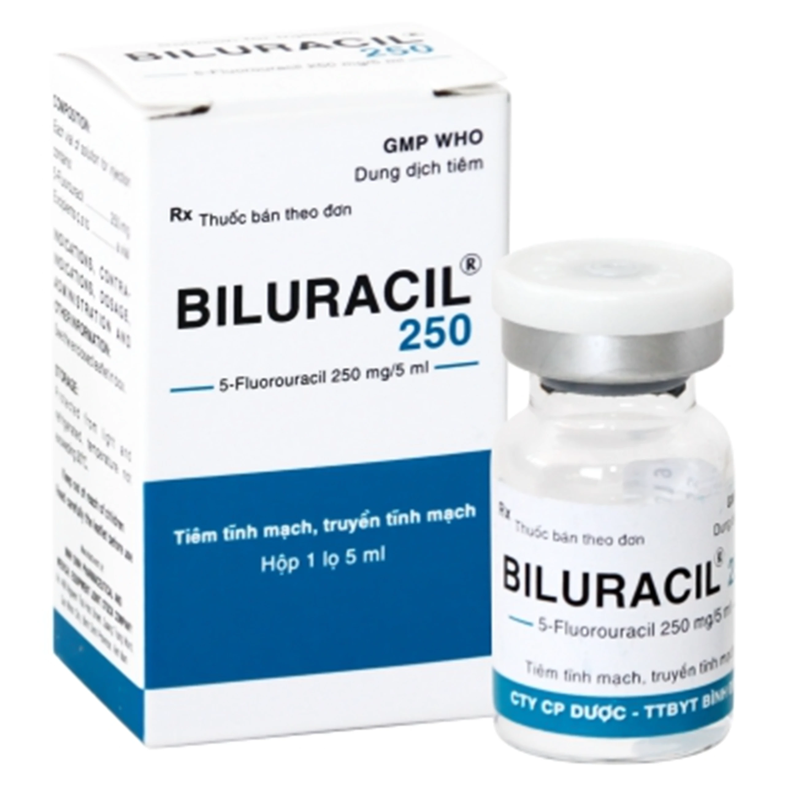 Dung dịch tiêm Biluracil 250mg Chỉ định điều trị carcinom vú, dạ dày Hộp 5ml
