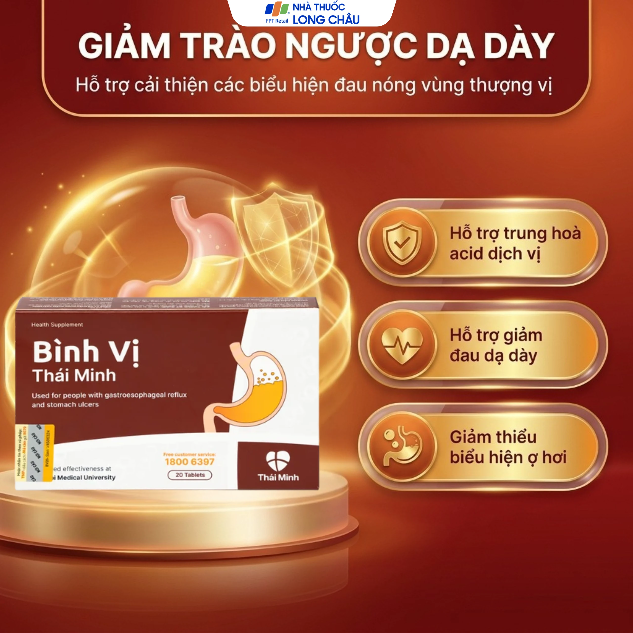 Viên uống giảm acid dịch vị Bình Vị Thái Minh (2 vỉ x 10 viên) 4