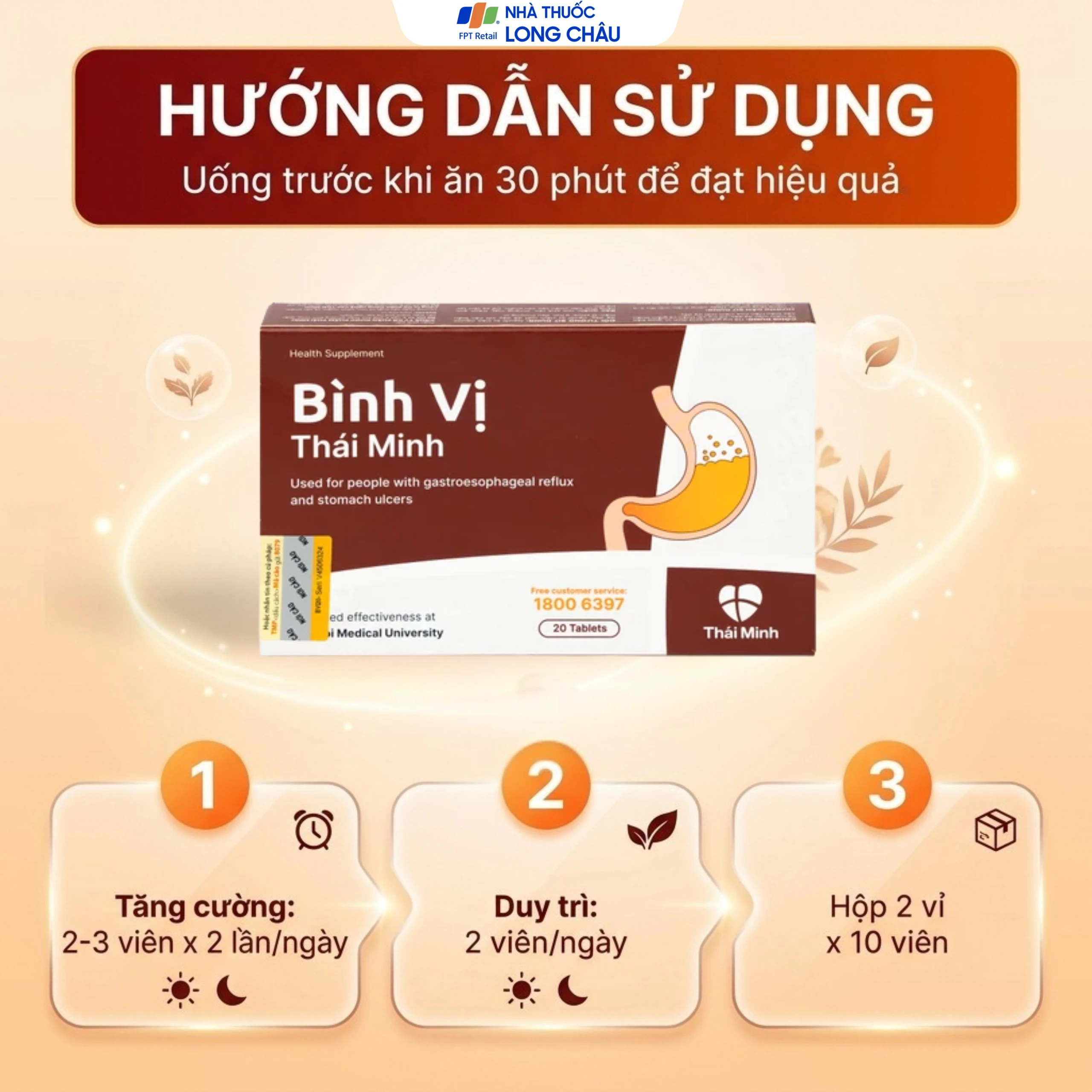 Viên uống giảm acid dịch vị Bình Vị Thái Minh (2 vỉ x 10 viên) 5