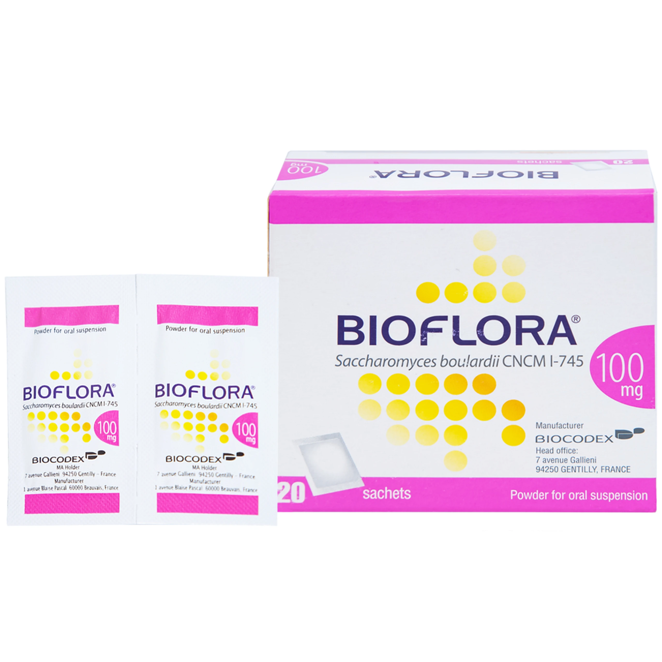 Bột Bioflora 100mg Biocodex điều trị tiêu chảy (20 gói) 1