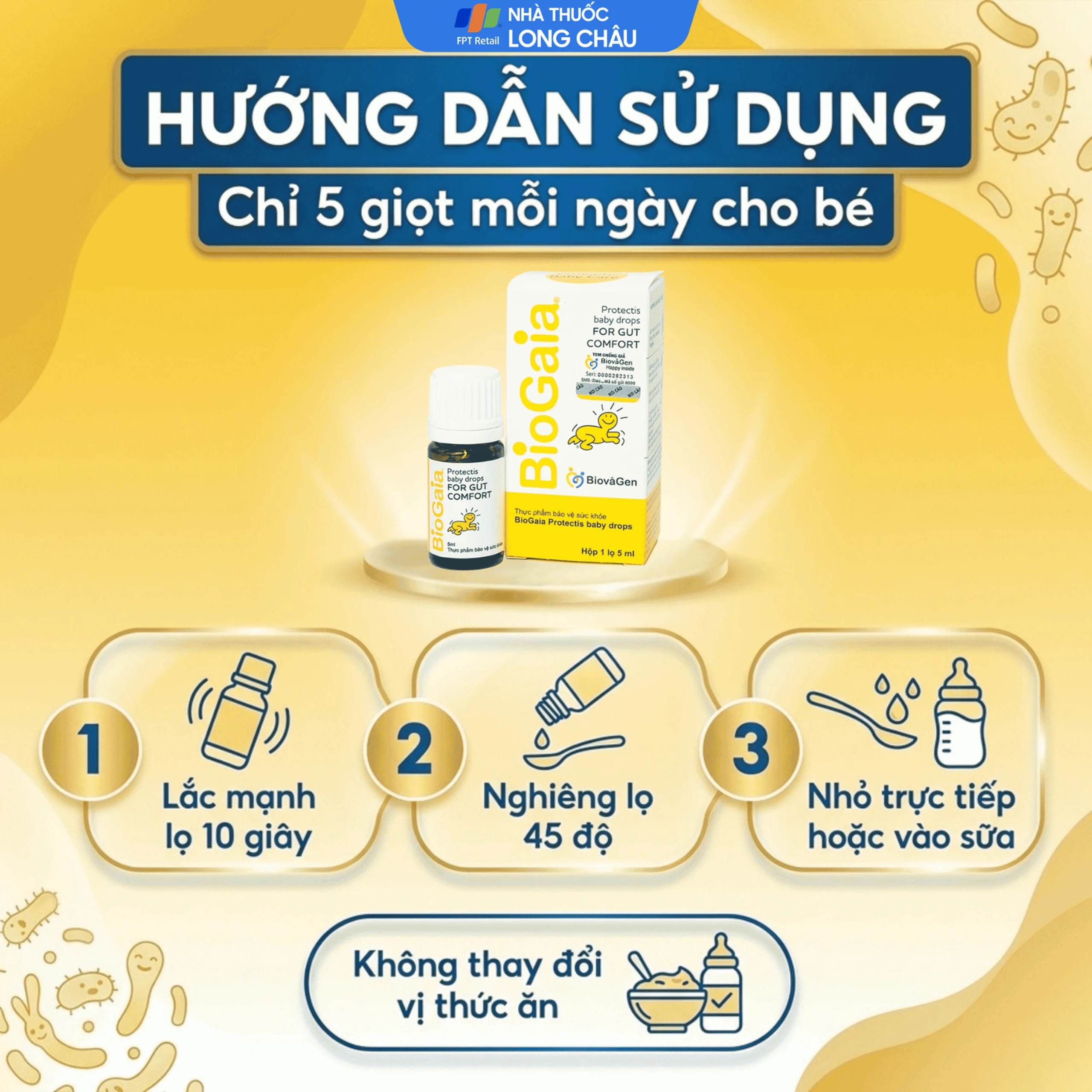 Bổ sung lợi khuẩn cho đường tiêu hóa BioGaia Protectis Baby Drops (5ml) 5