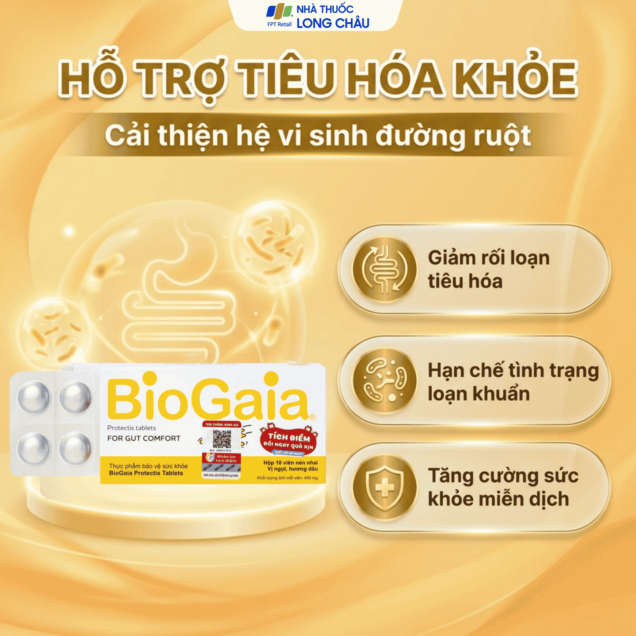 Viên bổ sung lợi khuẩn cho đường tiêu hóa BioGaia Protectis Tablets (10 viên) 5