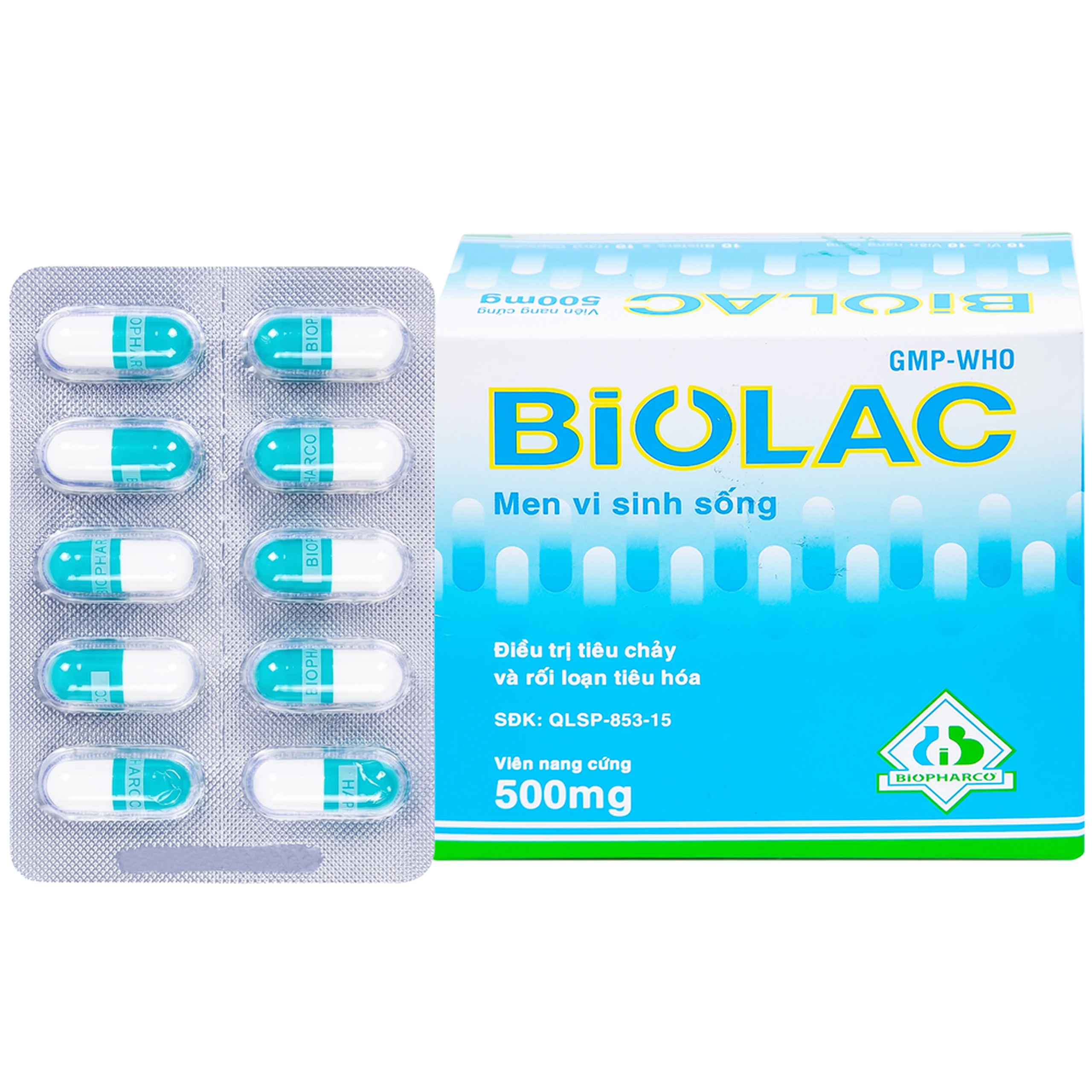 Men vi sinh sống Biolac Biopharco điều trị tiêu chảy, rối loạn tiêu hóa (10 vỉ x 10 viên) 1