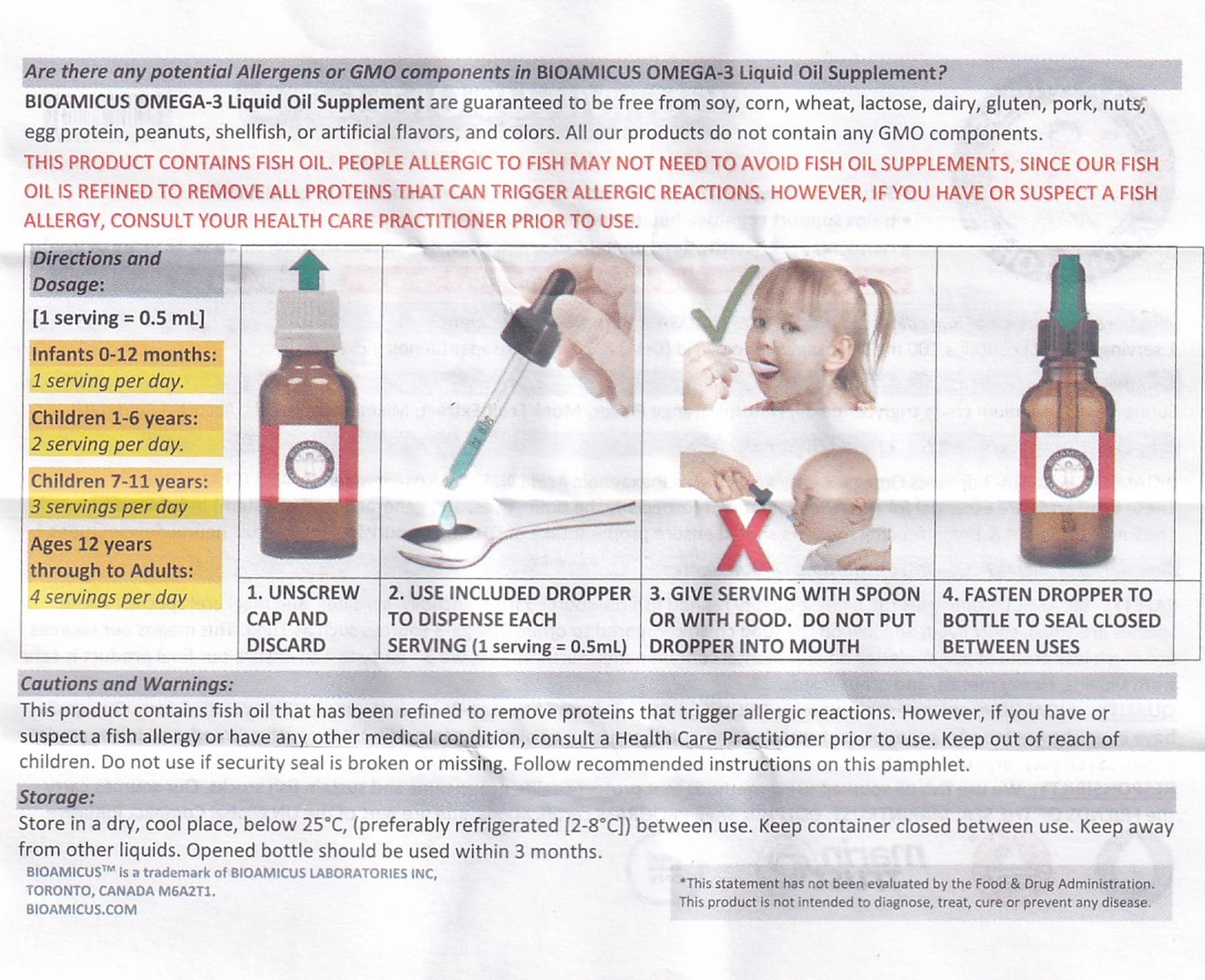 Dung dịch uống hỗ trợ bổ não Bioamicus Omega-3 (30ml)