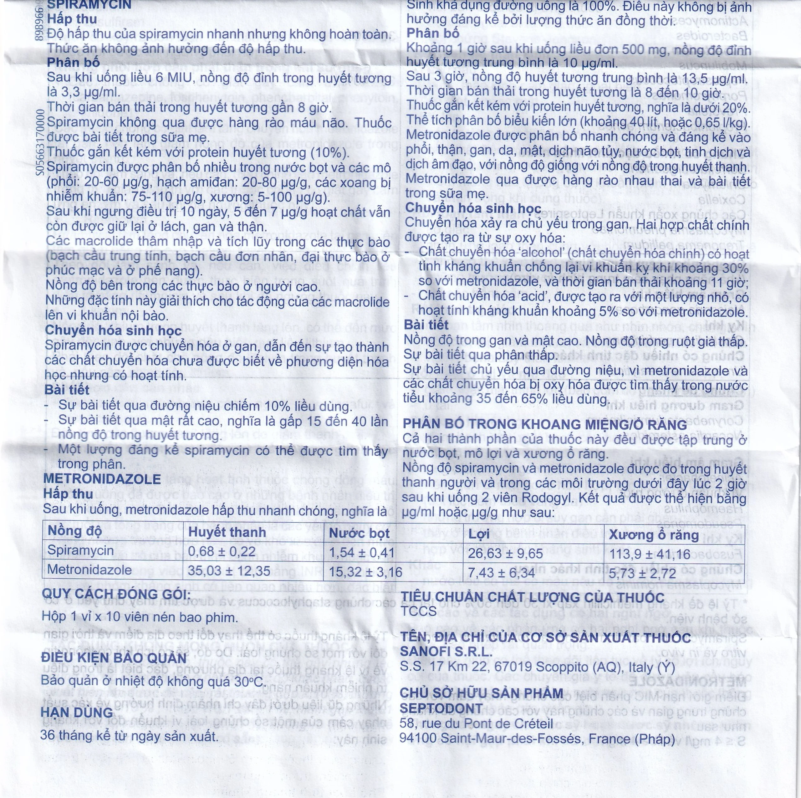 Thuốc Birodogyl 250mg Sanofi điều trị nhiễm trùng đường miệng cấp tính và mạn tính (1 vỉ x 10 viên)