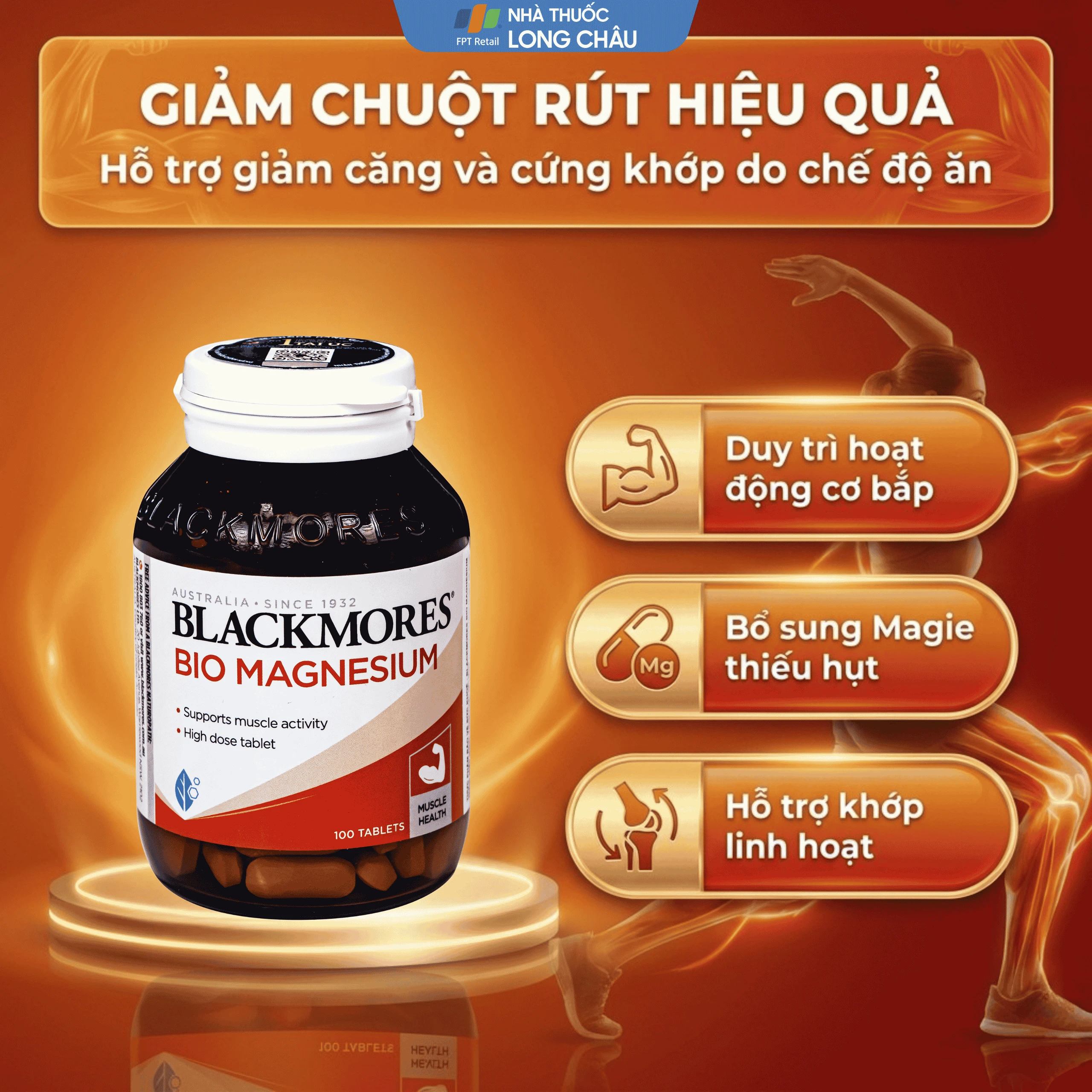 Viên uống hỗ trợ cơ bắp, giảm chuột rút Blackmores Bio Magnesium (100 viên) 4