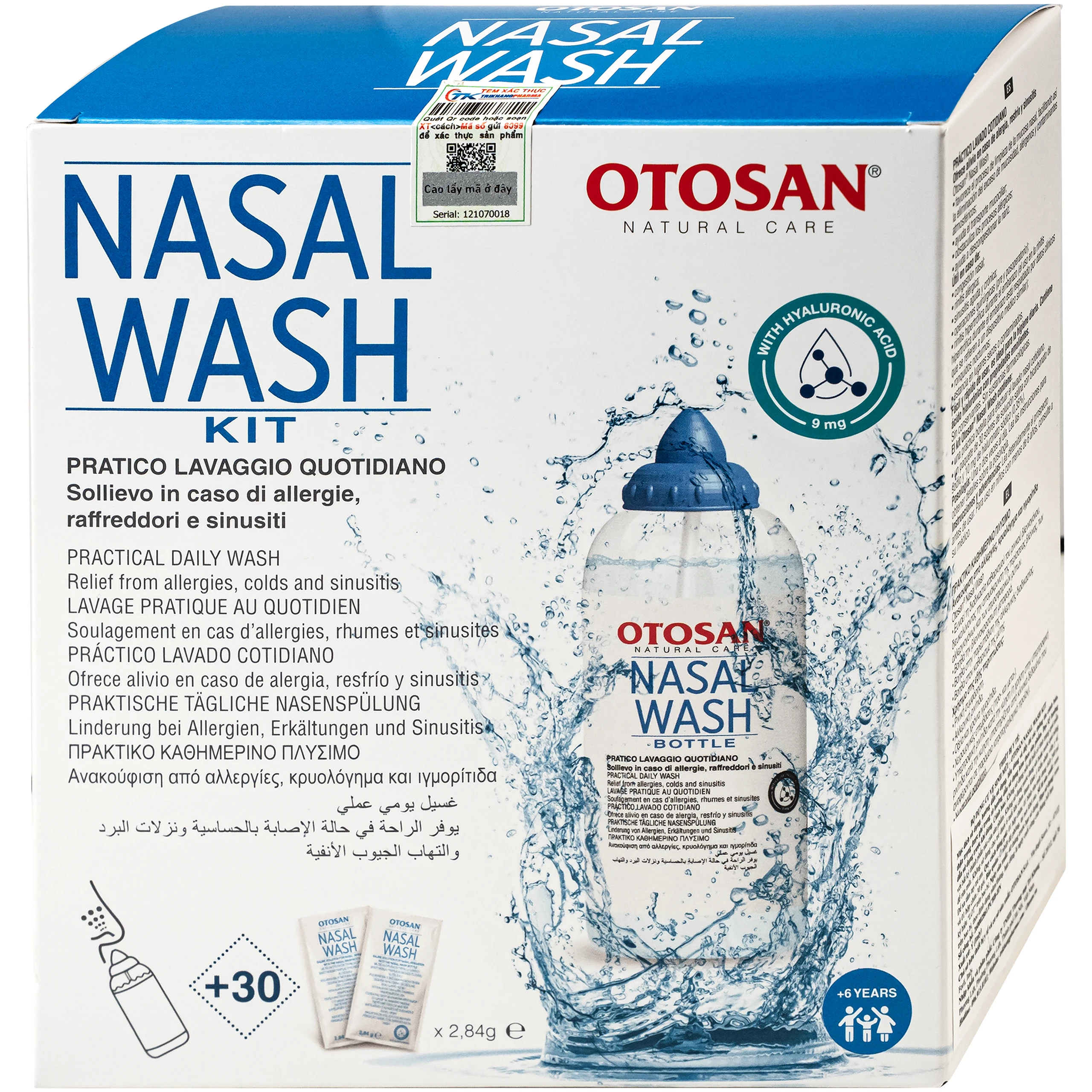 Bộ rửa mũi Otosan Nasal Wash (gồm Bình + 30 gói) làm sạch sâu, ngừa viêm xoang, viêm mũi 8