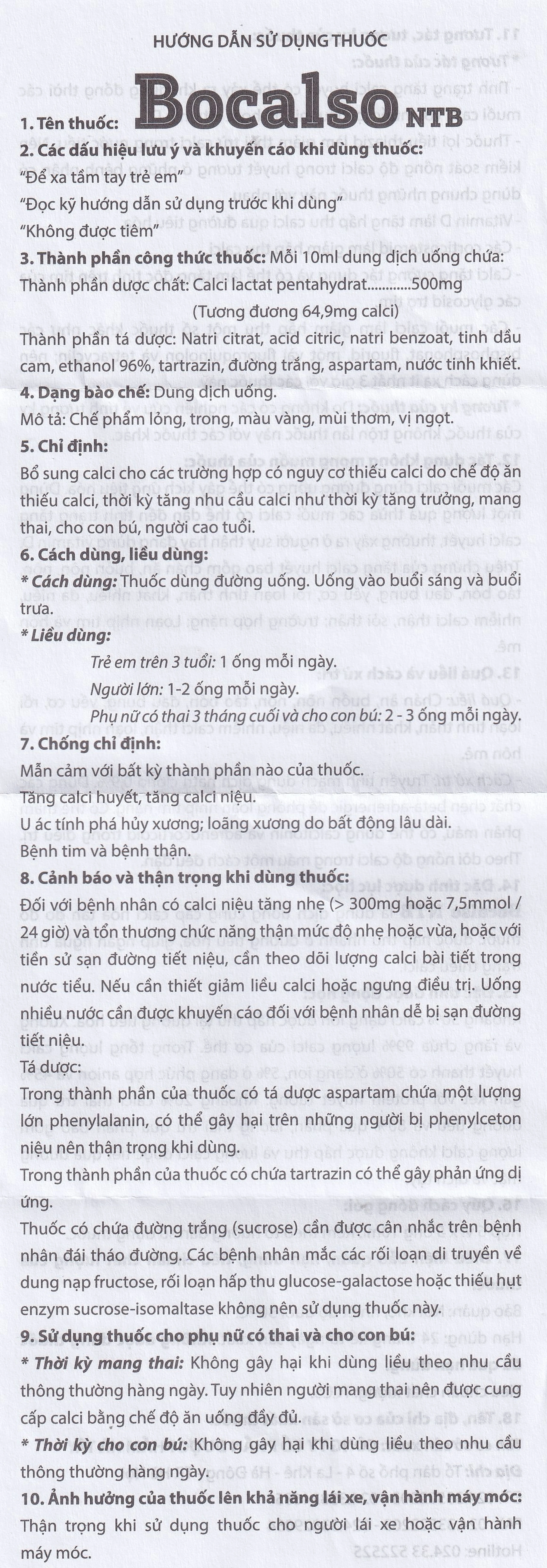 Thuốc Bocalso NTB Pharma bổ sung canxi cho các trường hợp có nguy cơ thiếu canxi (6 vỉ x 5 ống)