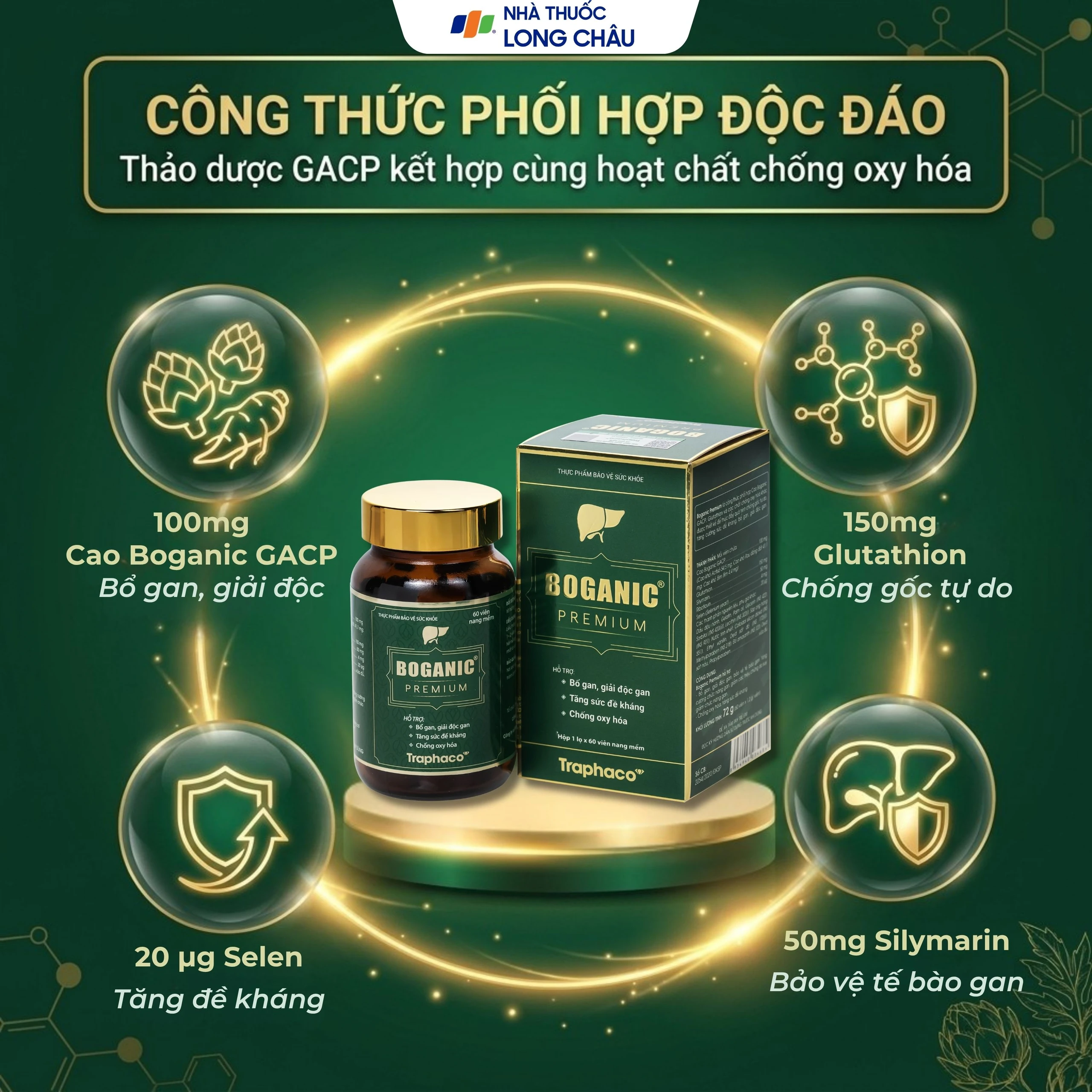 Viên uống hỗ trợ bổ gan, giải độc gan, bảo vệ tế bào gan, tăng cường chức năng gan Boganic Premium Traphaco (60 viên) 3