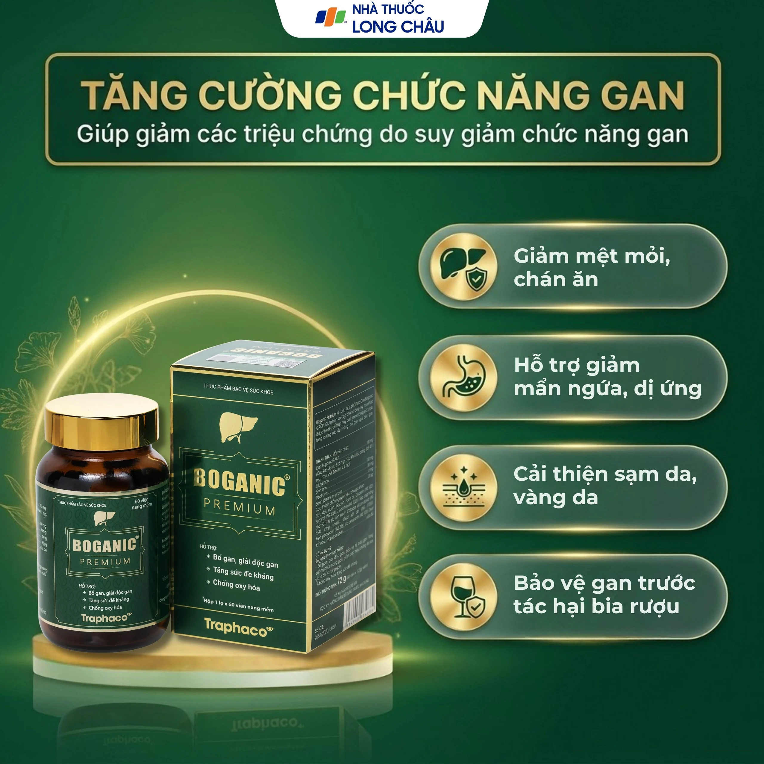 Viên uống hỗ trợ bổ gan, giải độc gan, bảo vệ tế bào gan, tăng cường chức năng gan Boganic Premium Traphaco (60 viên) 4
