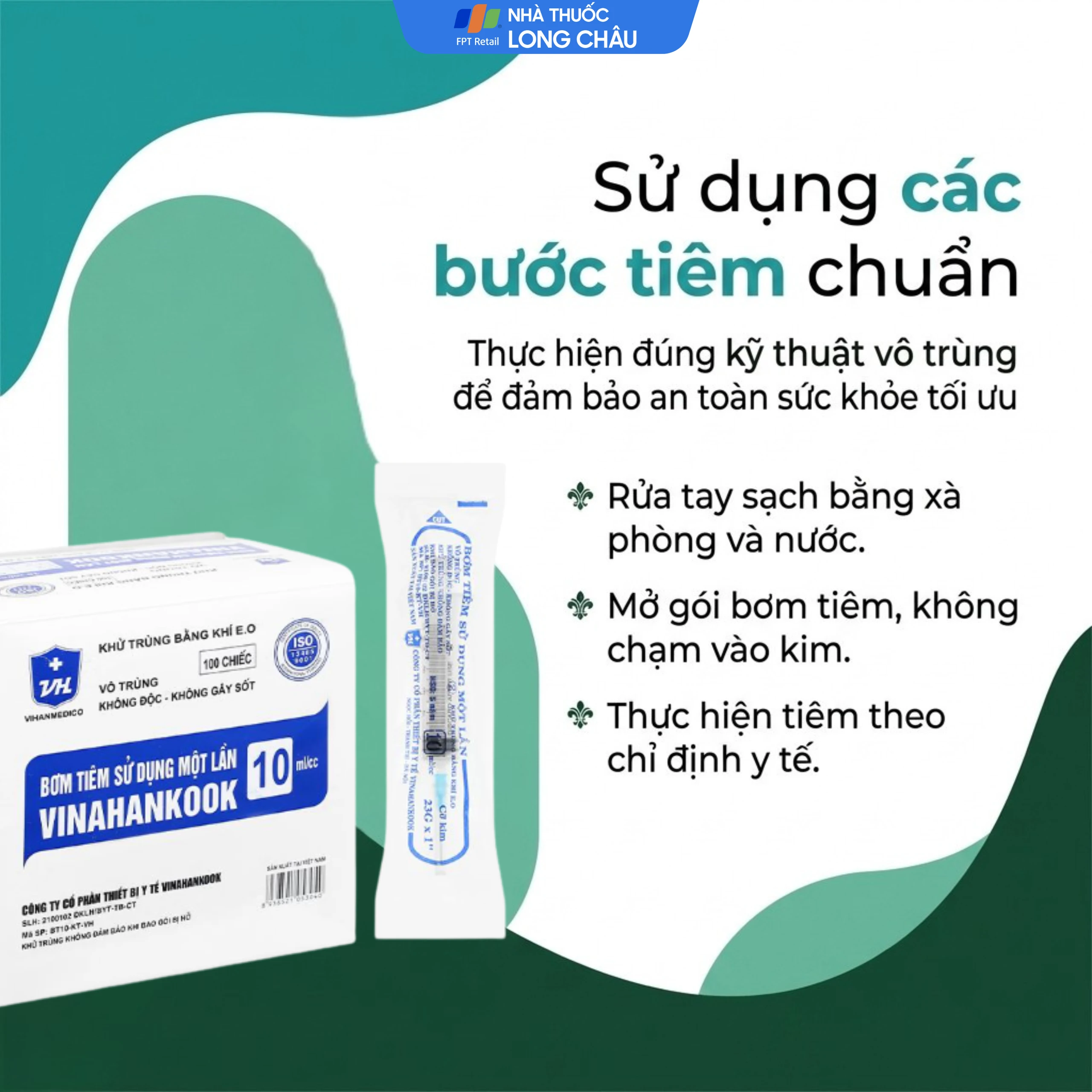 Bơm tiêm 10ml/cc 23G Vinahankook dùng một lần (100 cái) 7