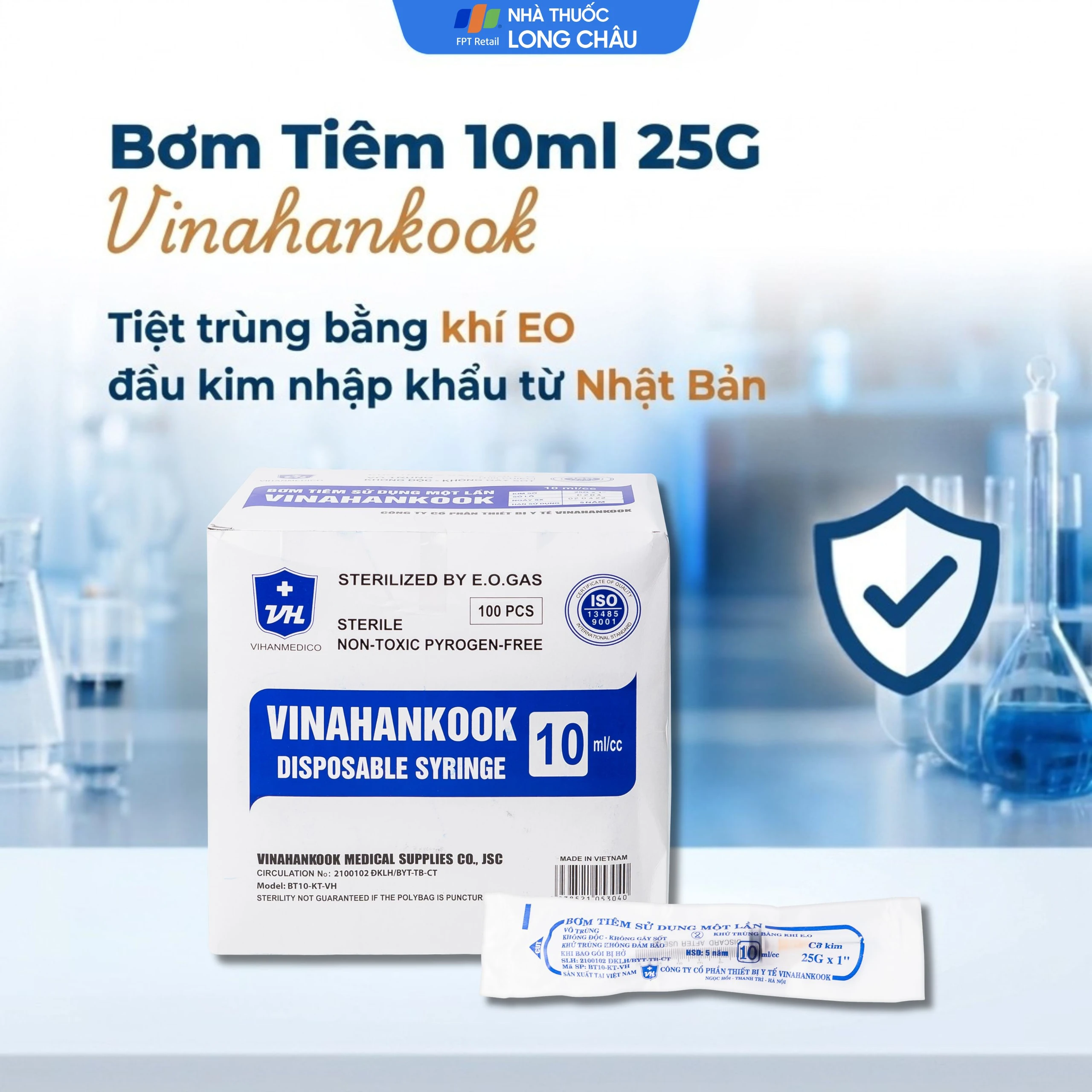 Bơm tiêm 10ml/cc 25G Vinahankook dùng một lần (100 cái) 2