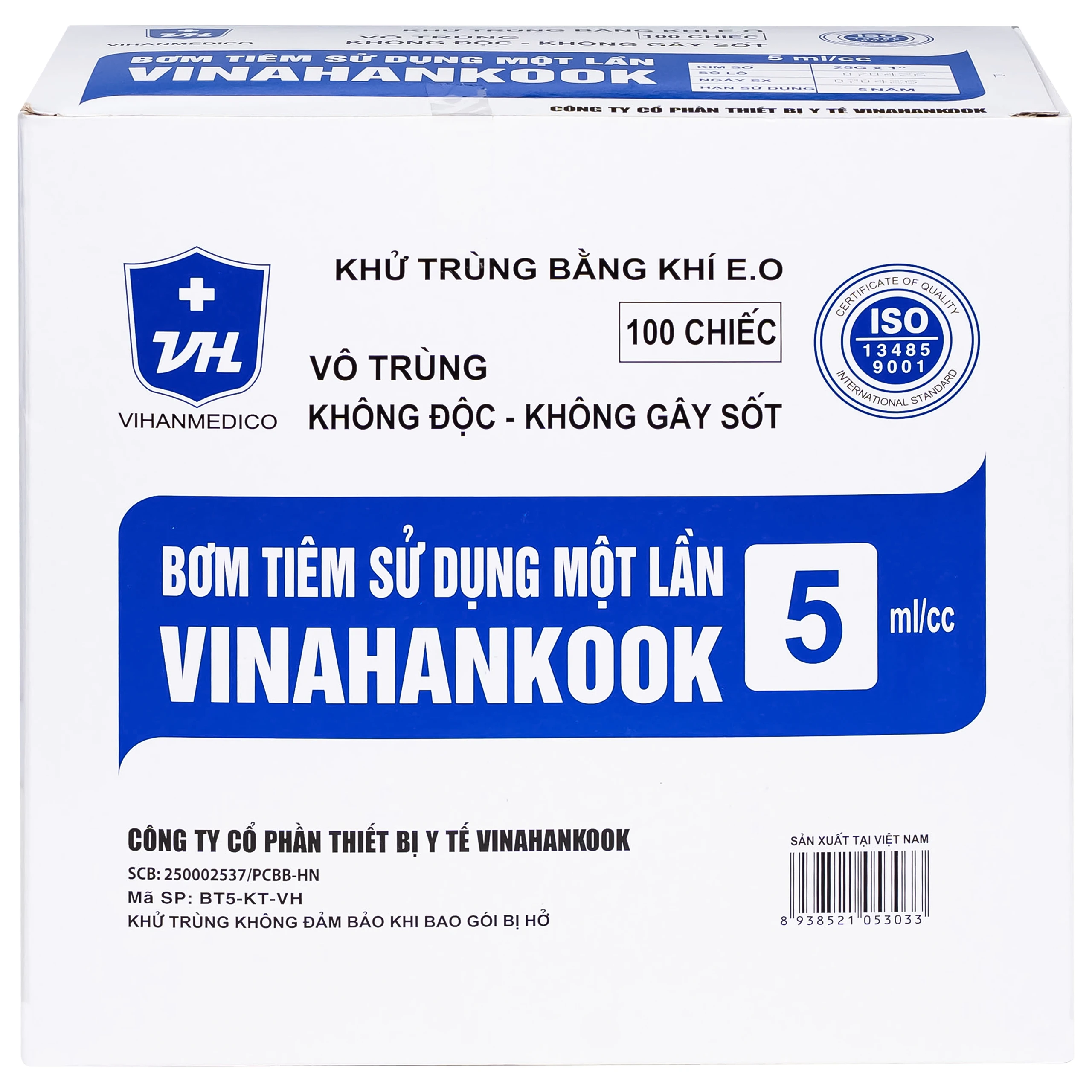 Bơm tiêm 5ml/cc 25G Vinahankook dùng một lần (100 cái) 4
