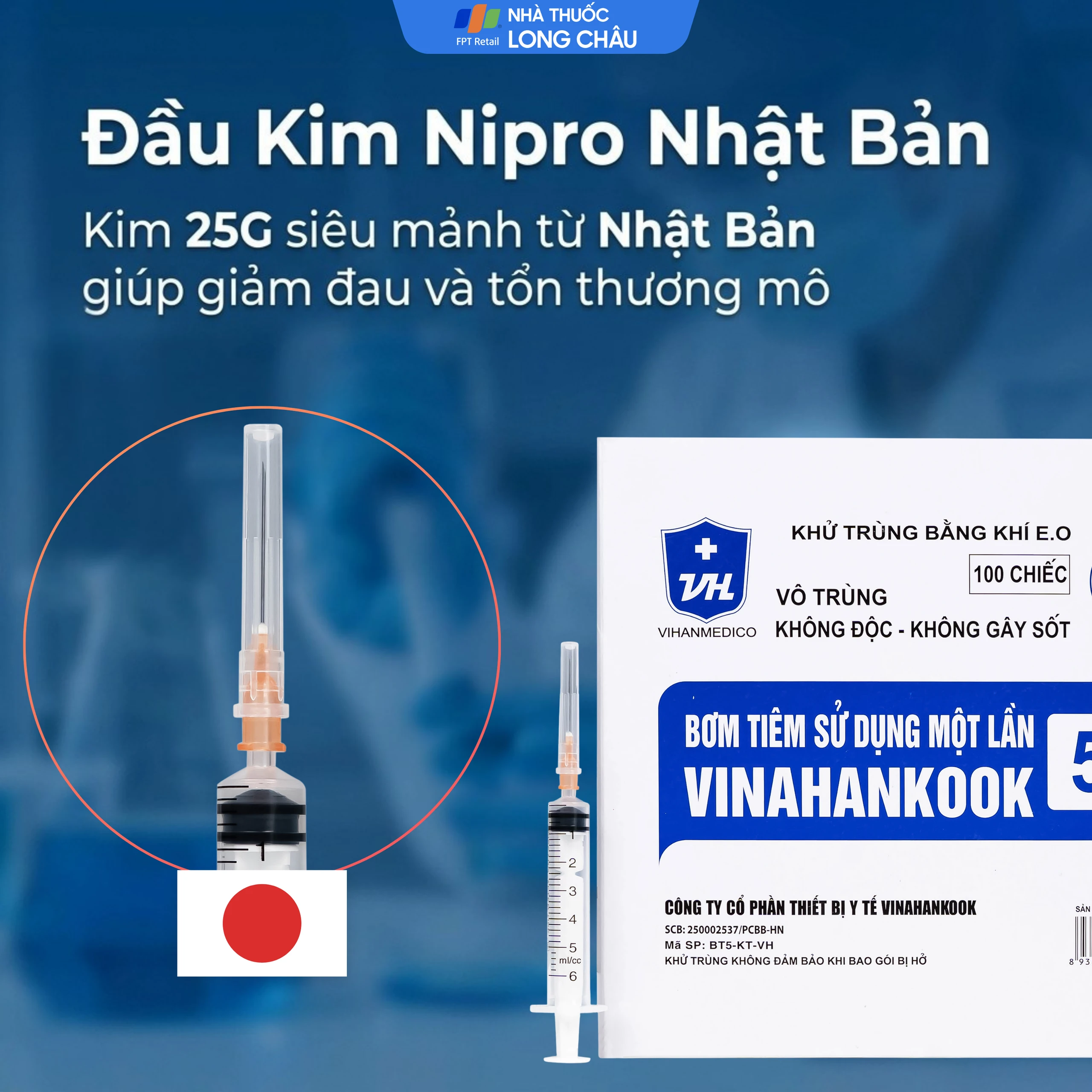 Bơm tiêm 5ml/cc 25G Vinahankook dùng một lần (100 cái) 4