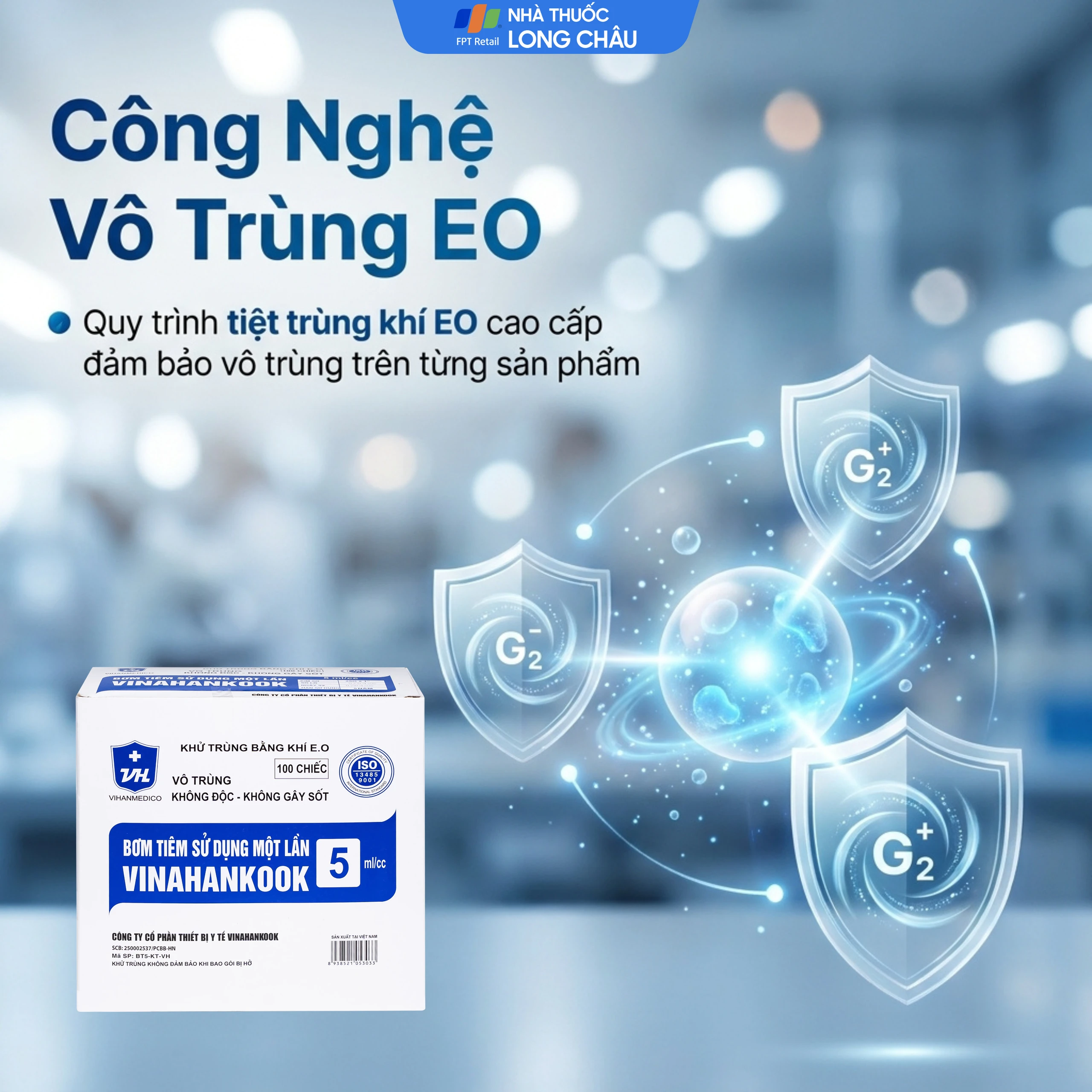 Bơm tiêm 5ml/cc 25G Vinahankook dùng một lần (100 cái) 6
