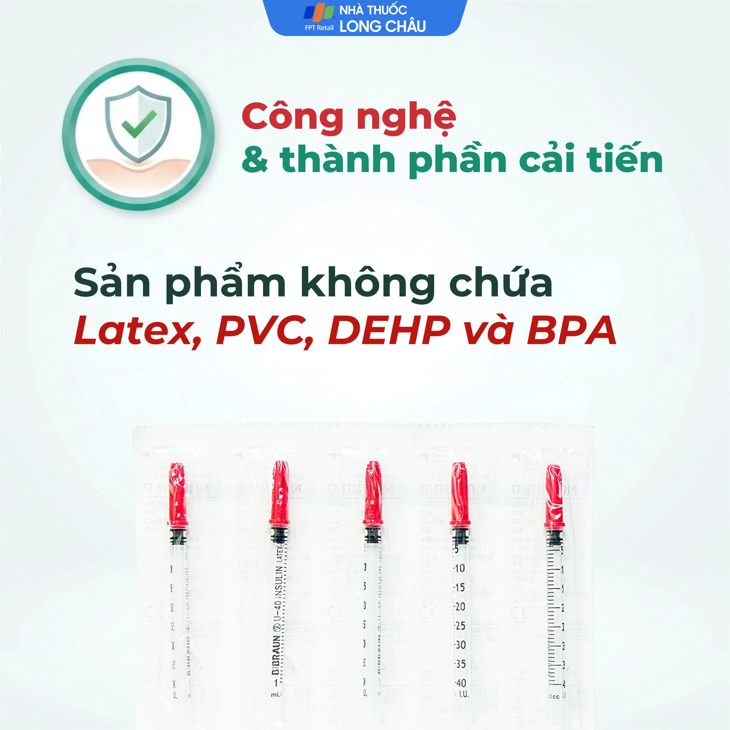 Bơm tiêm tiểu đường Omnican 1ml/40iu Braun màu đỏ (100 cái) 4