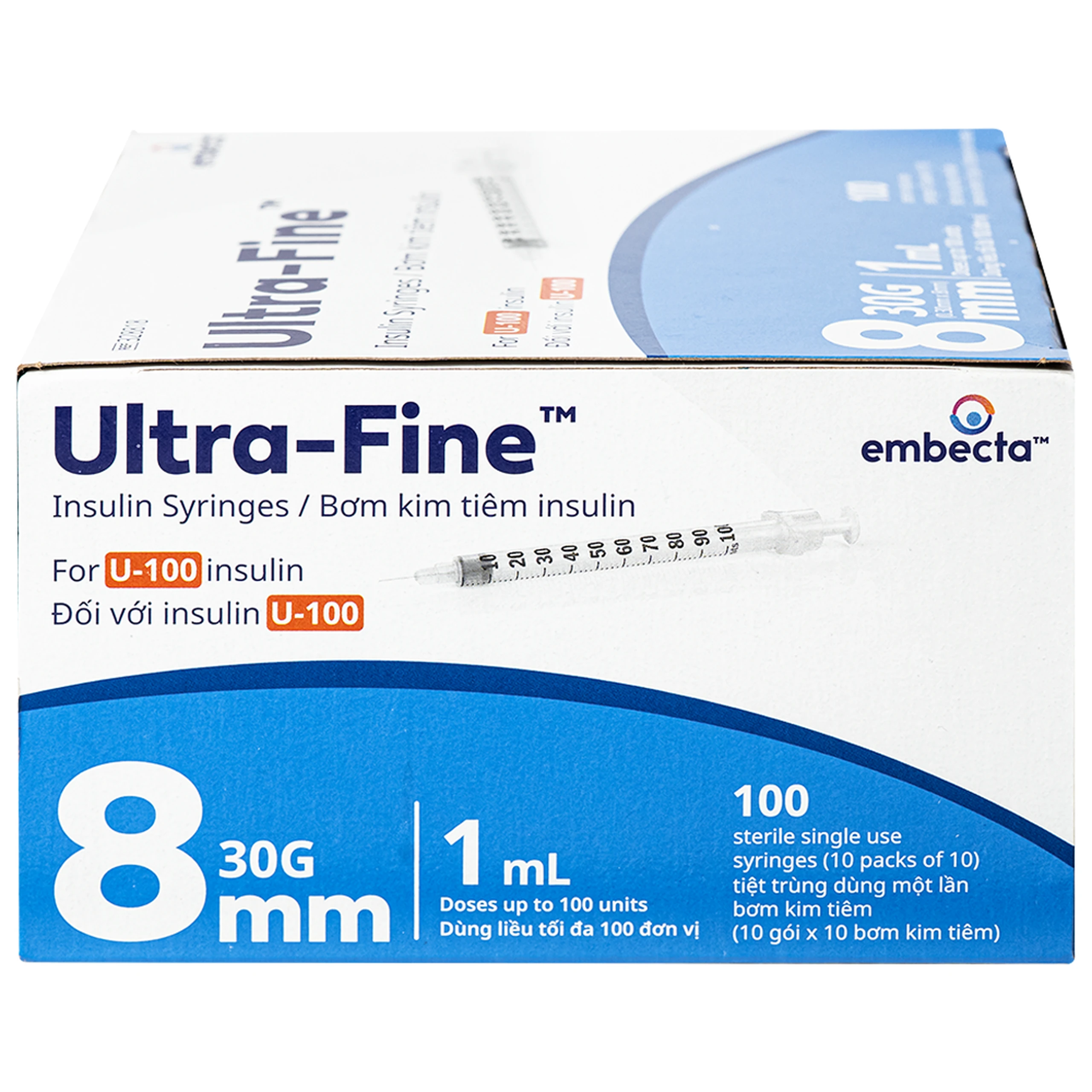 Bơm Tiêm Tiểu Đường U-100 1Ml Bd Ultra-Fine Pro Embecta (100 Cái) 3