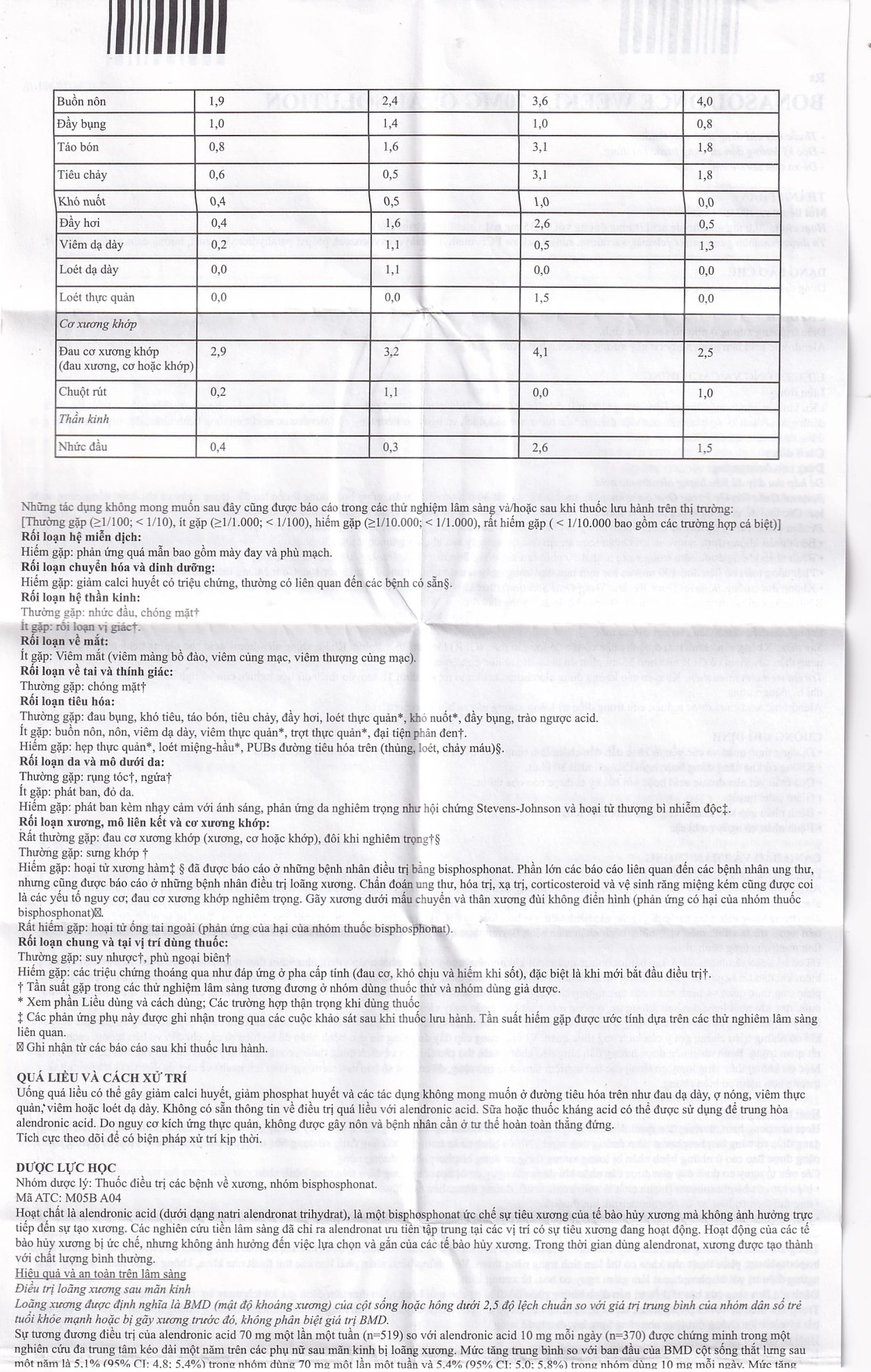 Dung dịch uống Bonasol Once Weekly 70mg Oral Solution Pinewood điều trị loãng xương (4 chai x 100 ml)